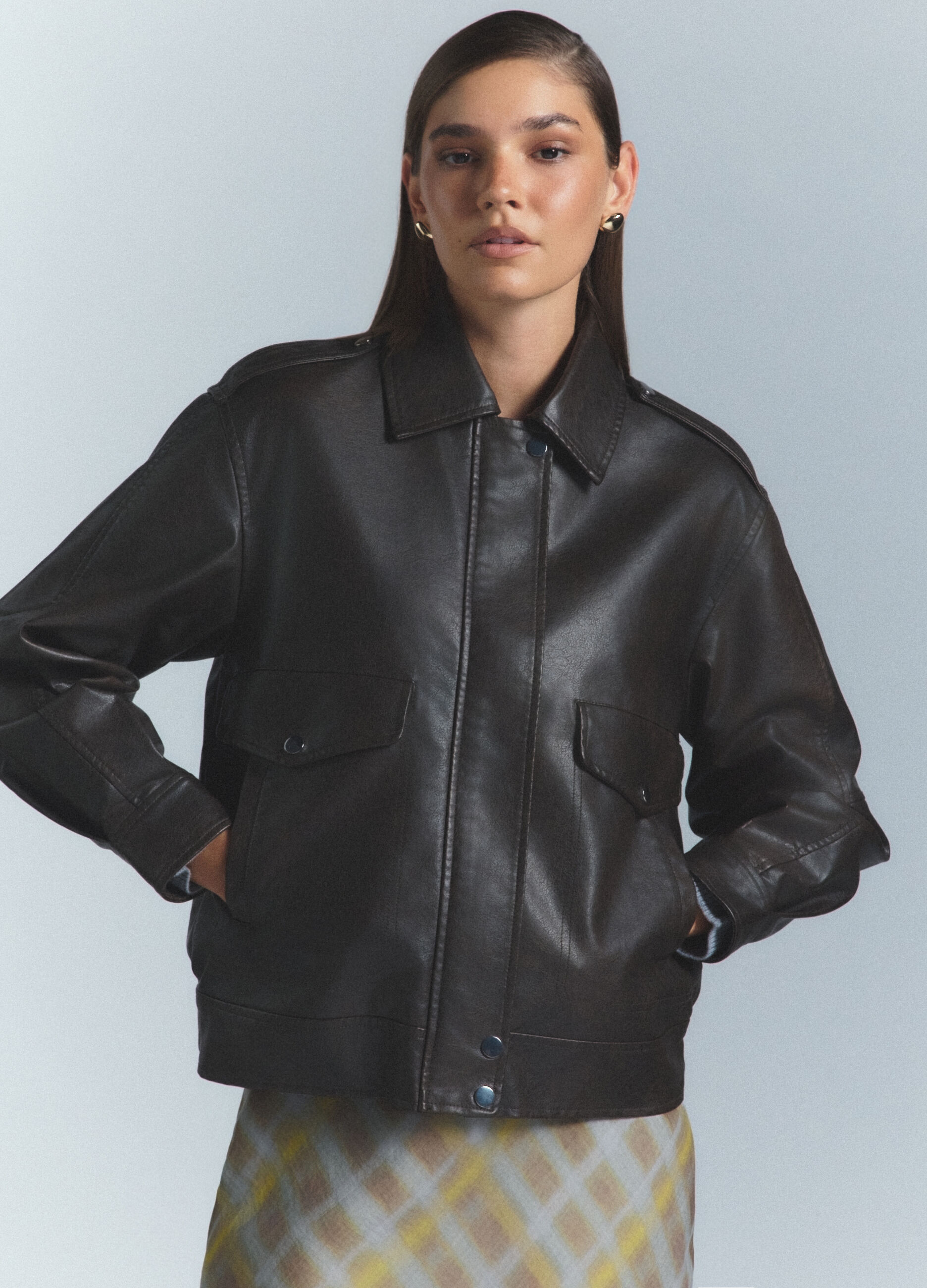 Giacca in eco pelle donna_2
