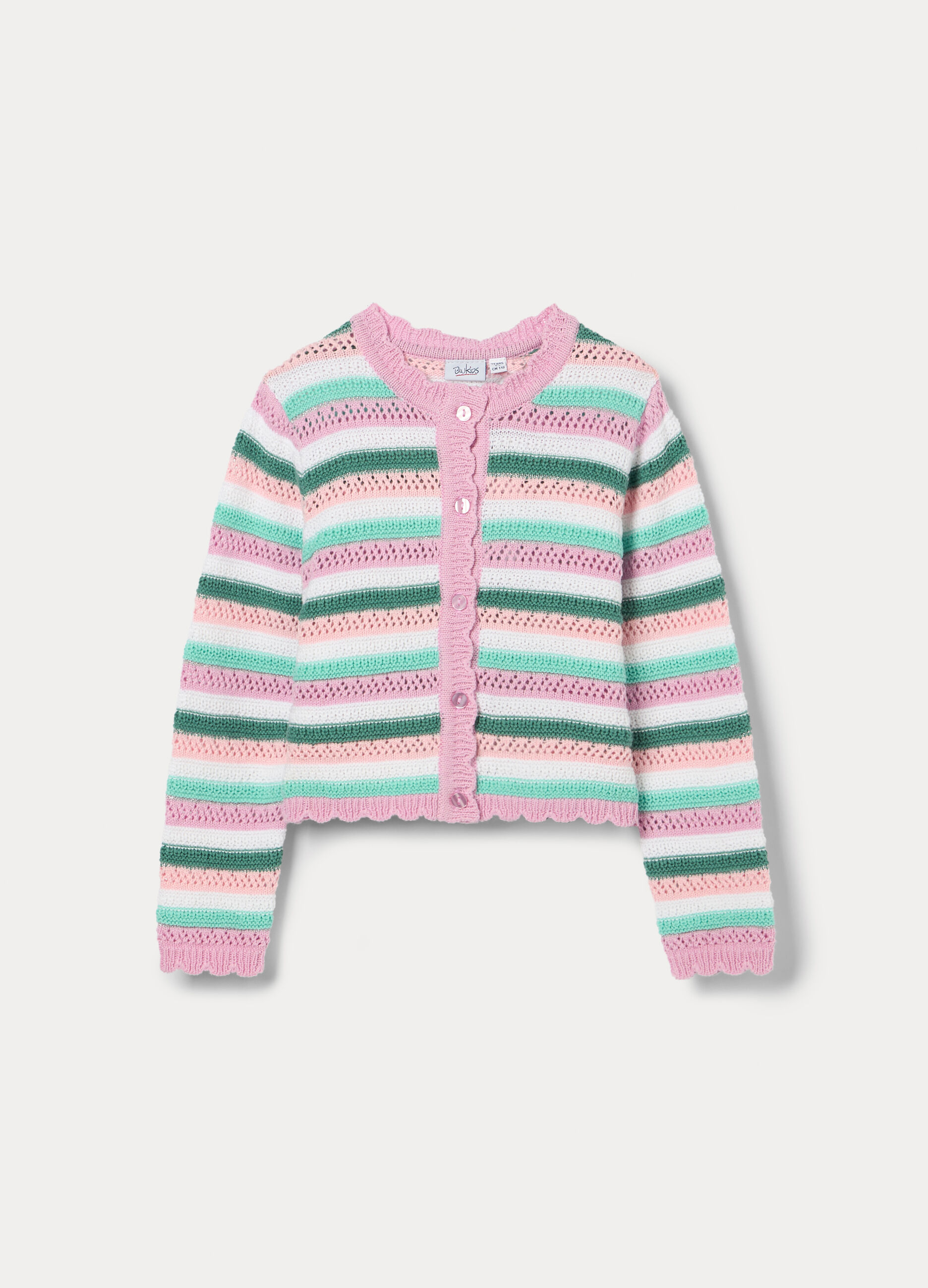 Cardigan tricot in puro cotone bambina_0