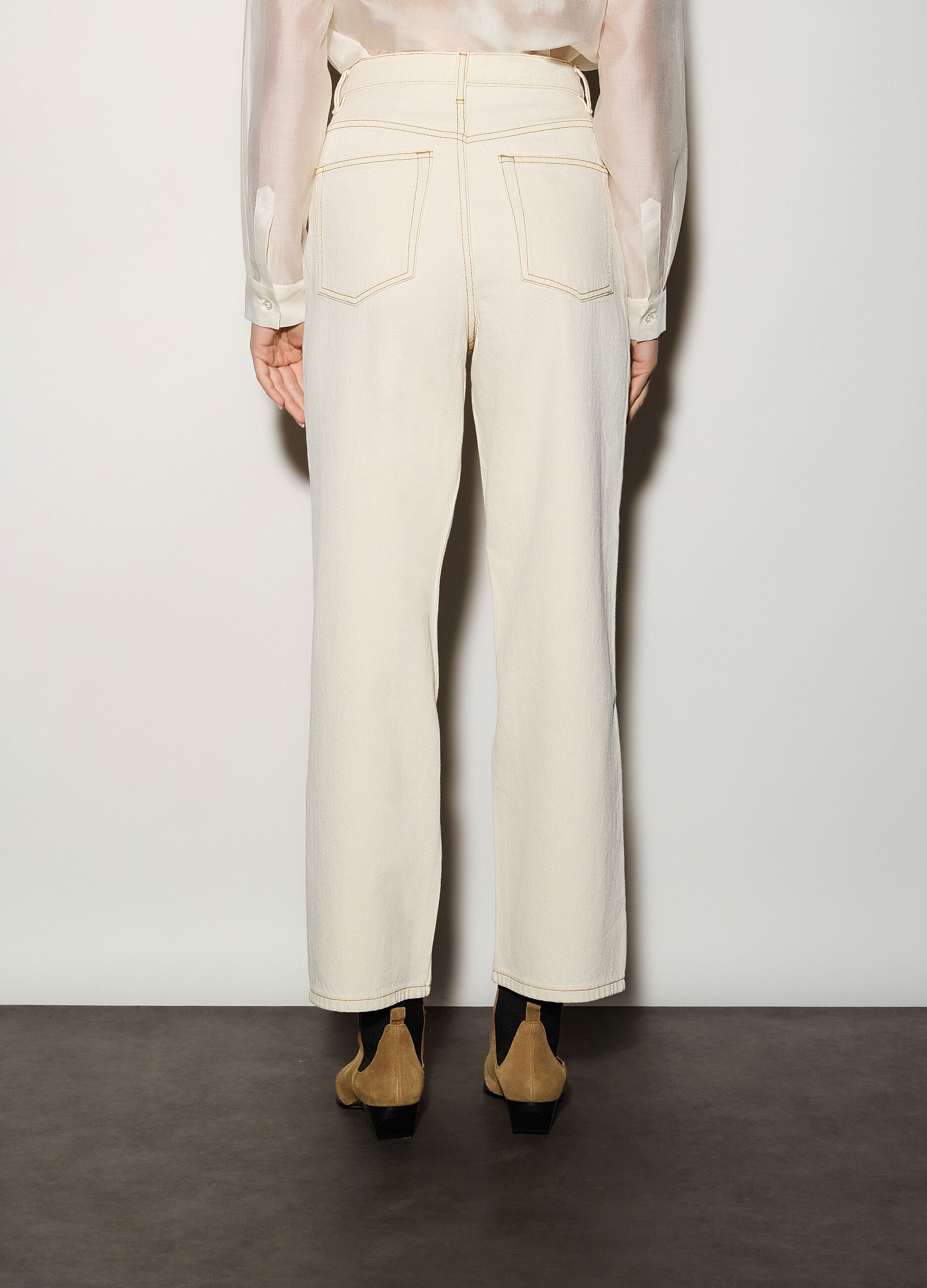 Pantaloni wide leg in denim donna_2