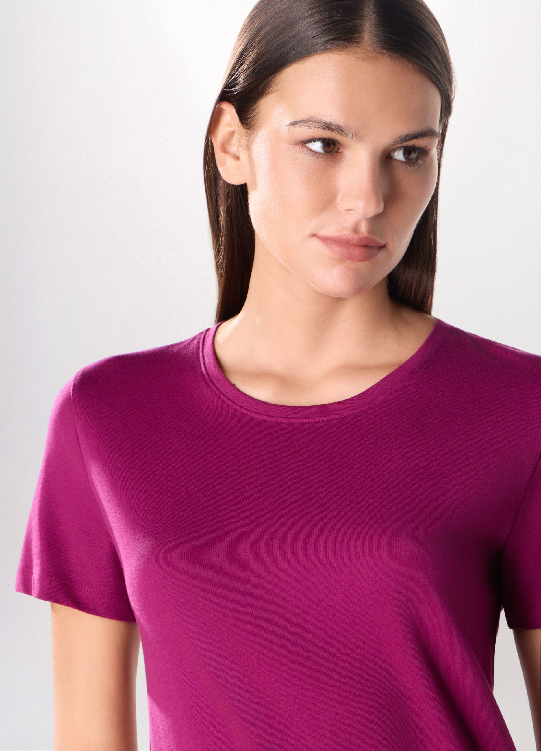 T-shirt in jersey di puro cotone donna_2