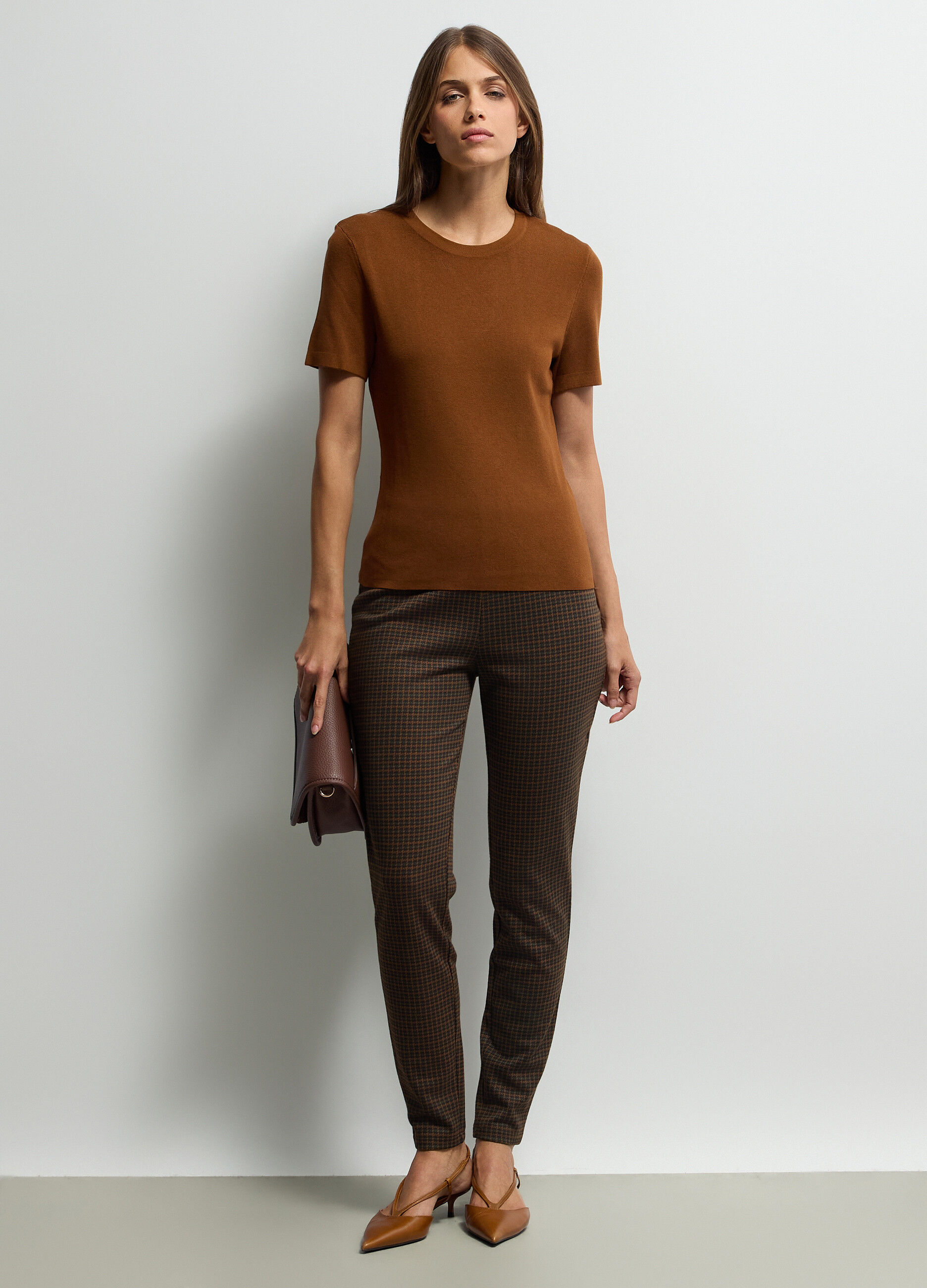 Leggings Slim Fit jaquard misto viscosa stretch donna_0