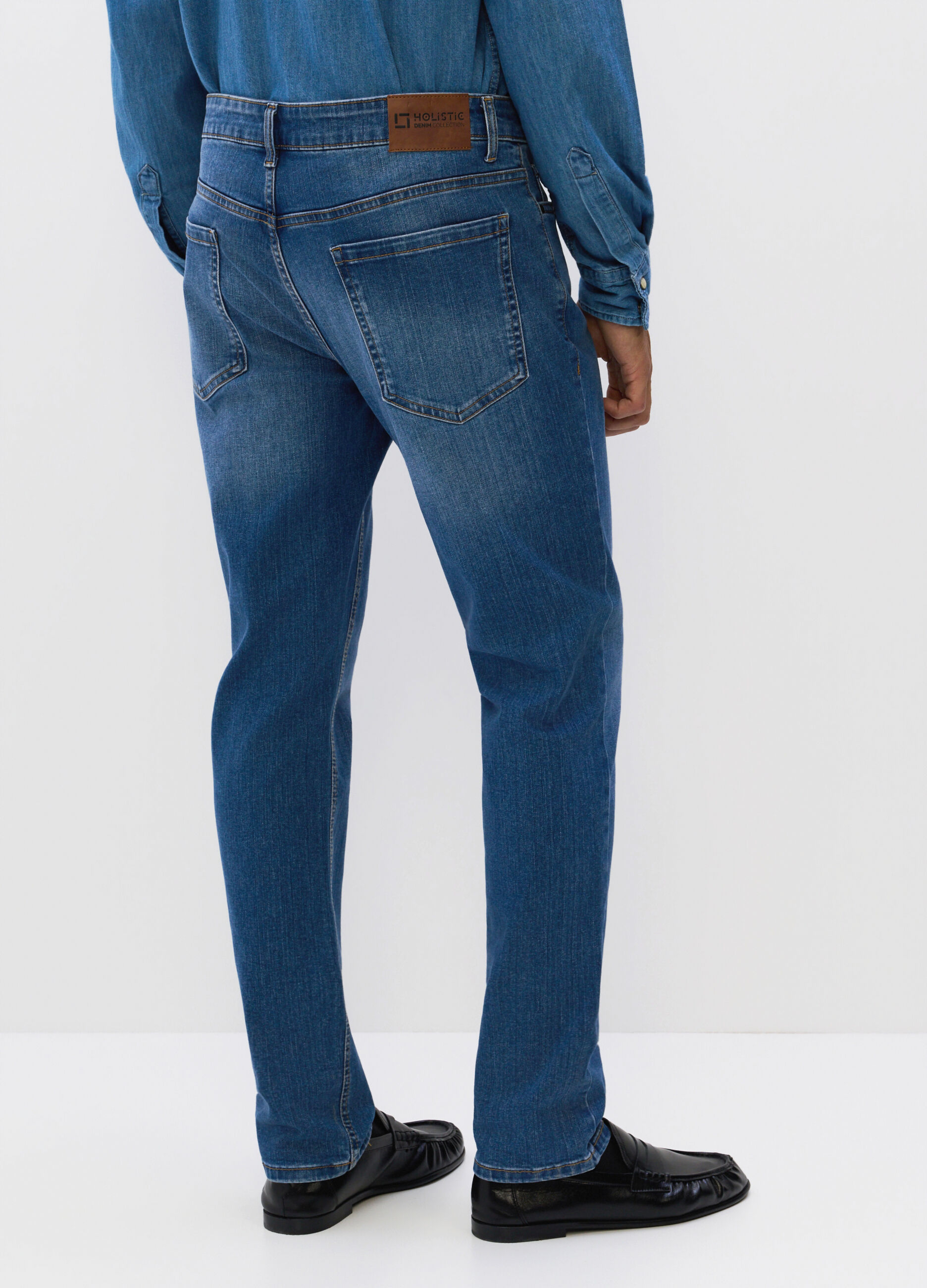 Jeans 5 tasche regular fit in denim stretch uomo_2