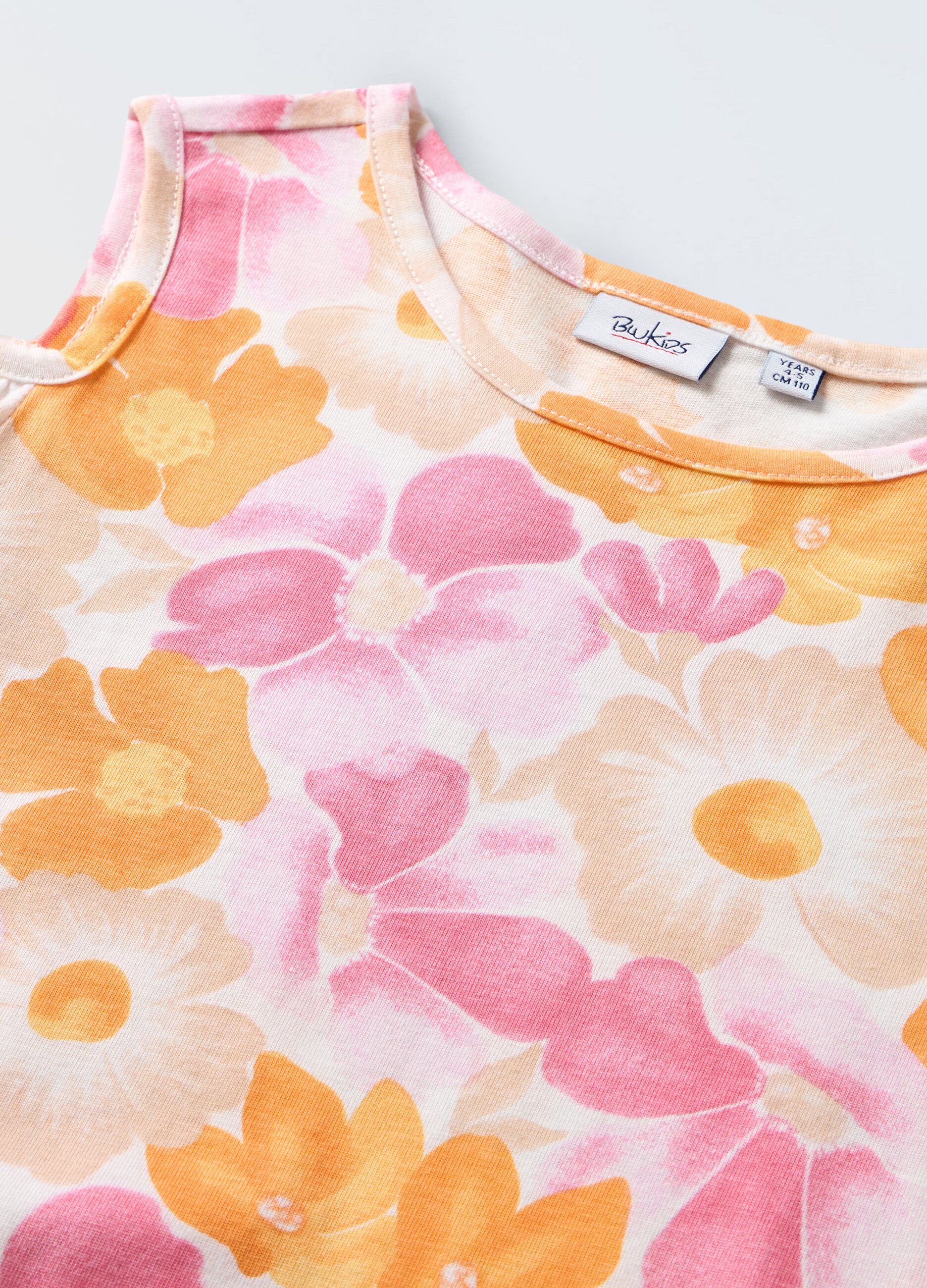 Vestito in puro cotone con cut out bambina_1