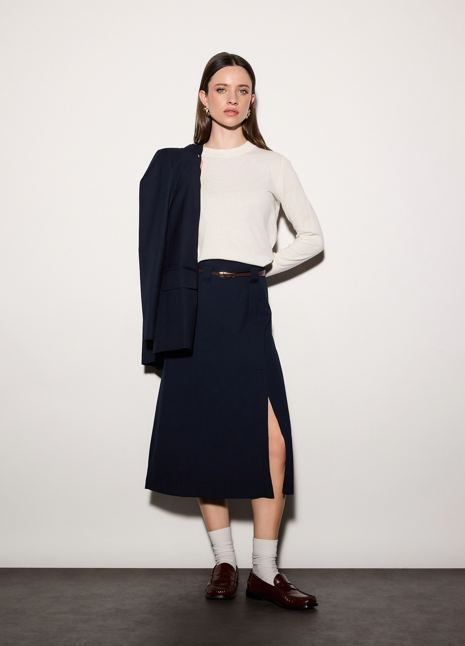 Maglia girocollo rasata donna_0