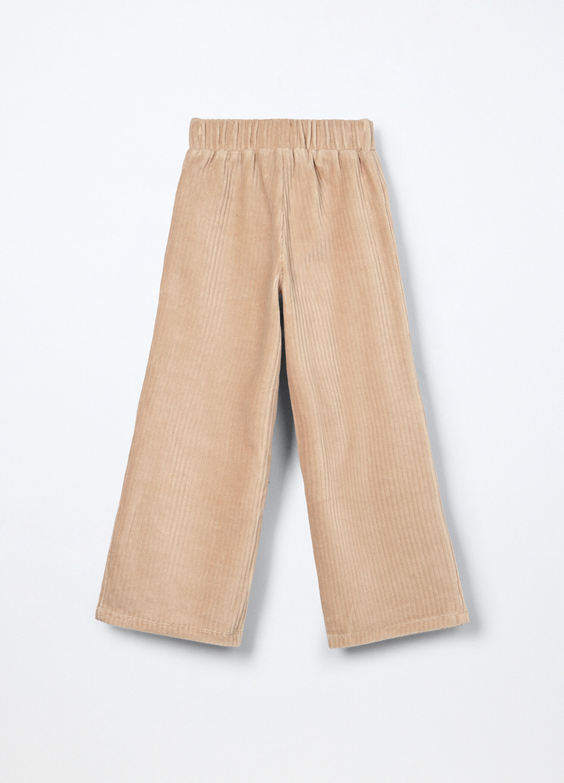 Pantaloni misto cotone velour bambina_1