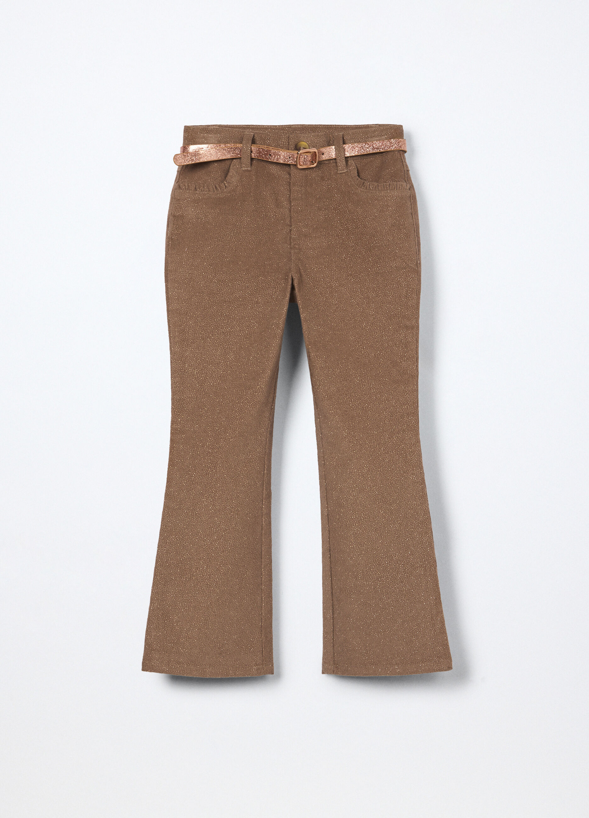 Pantaloni flare fit in velluto bambina_0