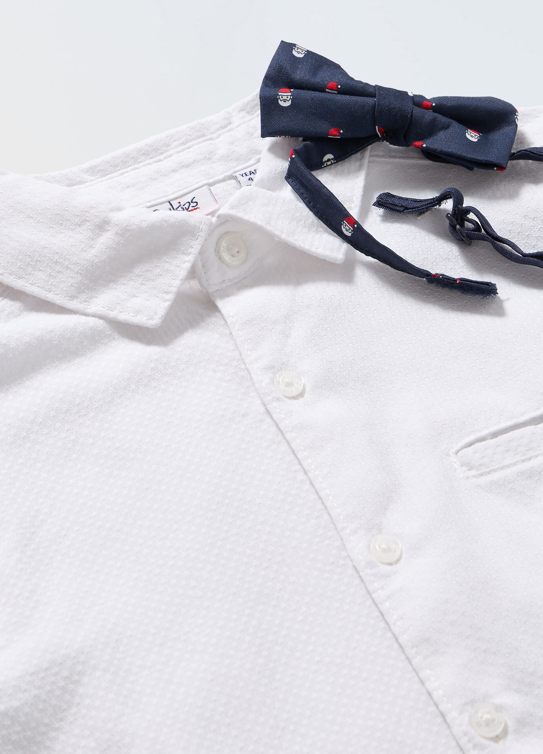 Camicia in puro cotone con papillon bambino_1