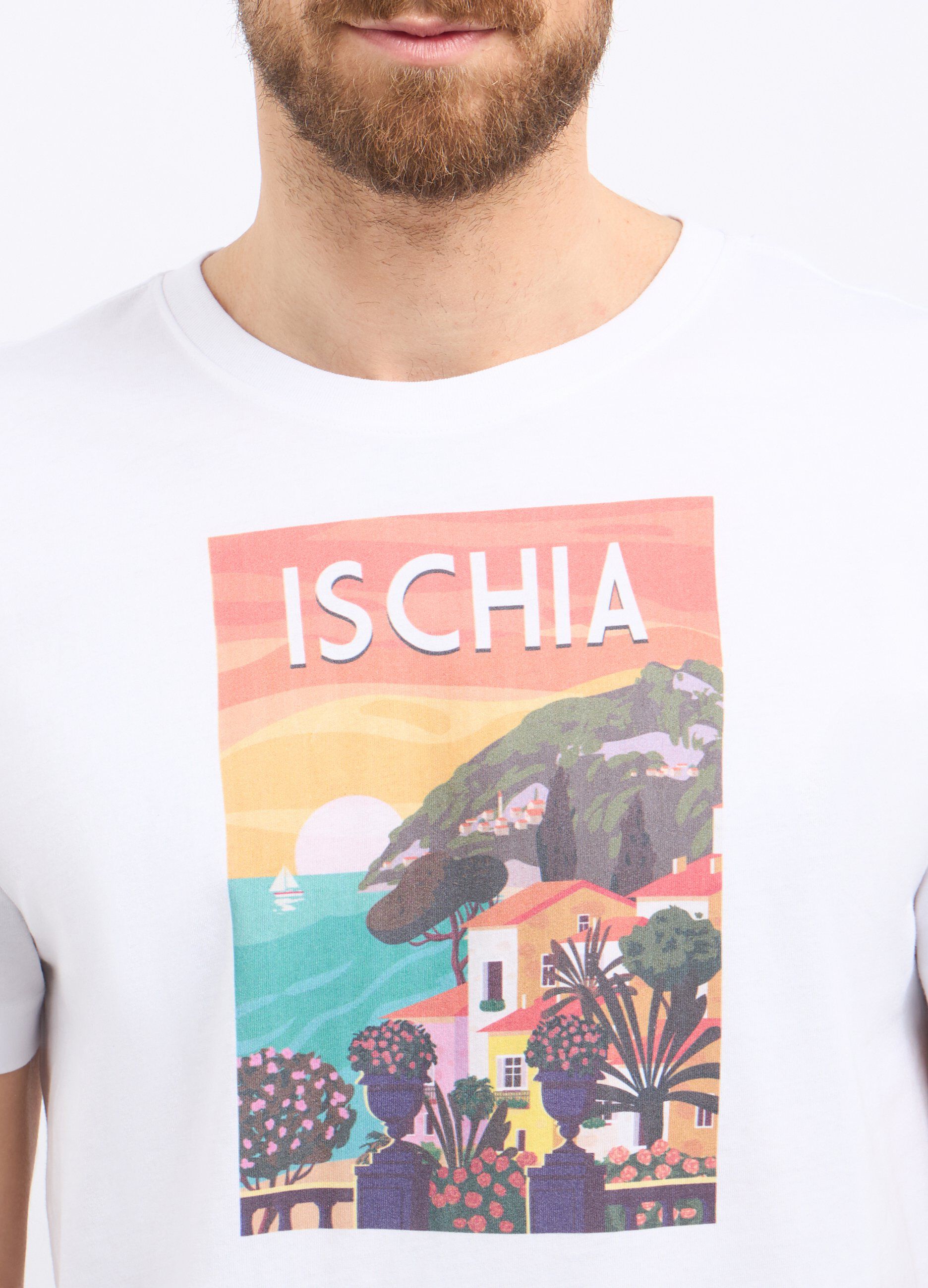 T-shirt girocollo in puro cotone con stampa uomo_2