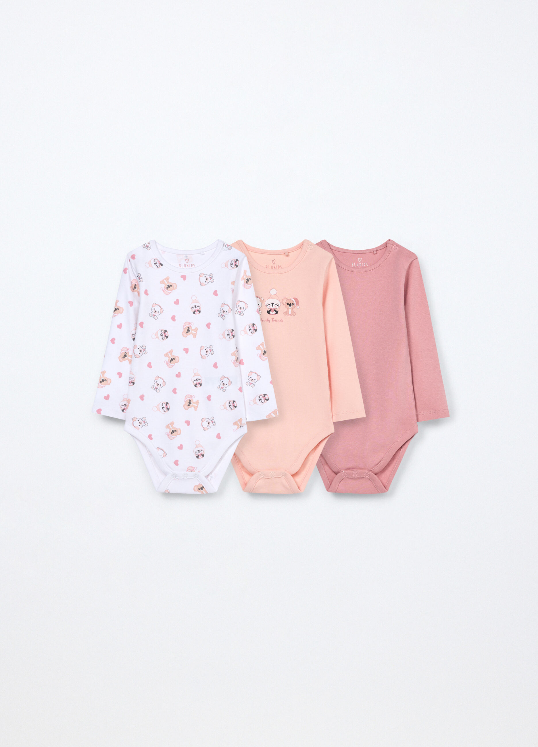 Pack 3 body in interlock di puro cotone neonata_0