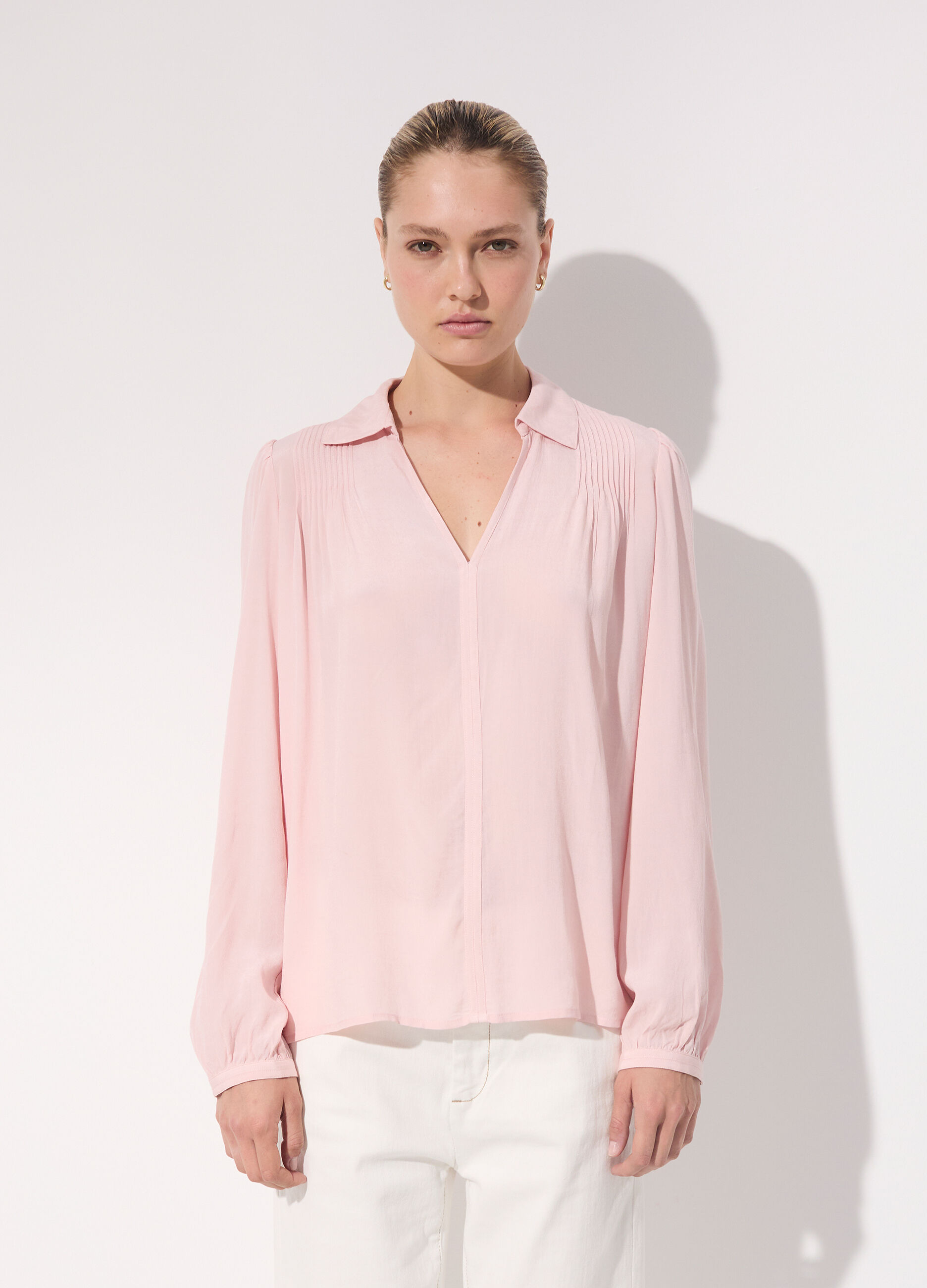 Camicia in viscosa a maniche lunghe donna_1
