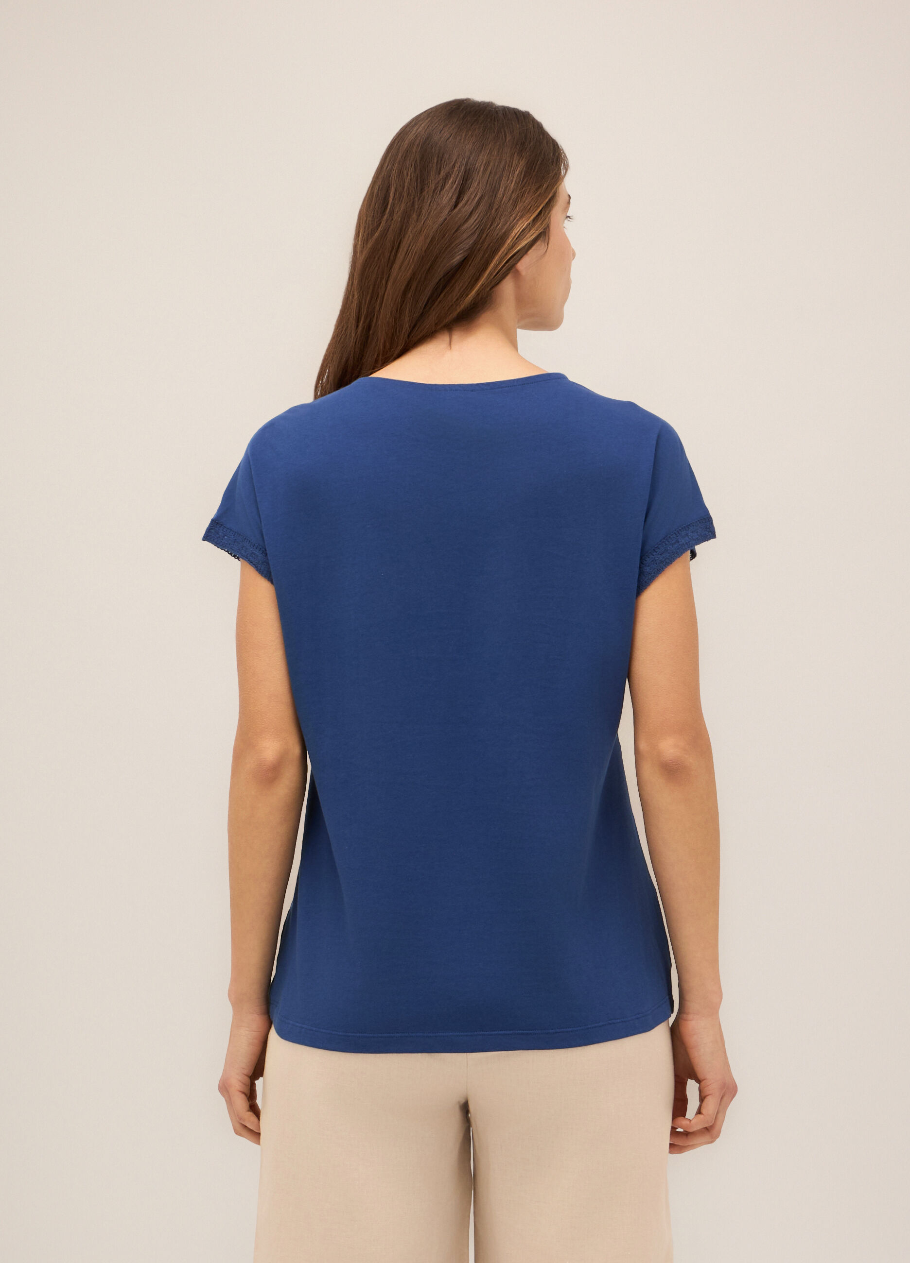 T-shirt in jersey di puro cotone donna_1