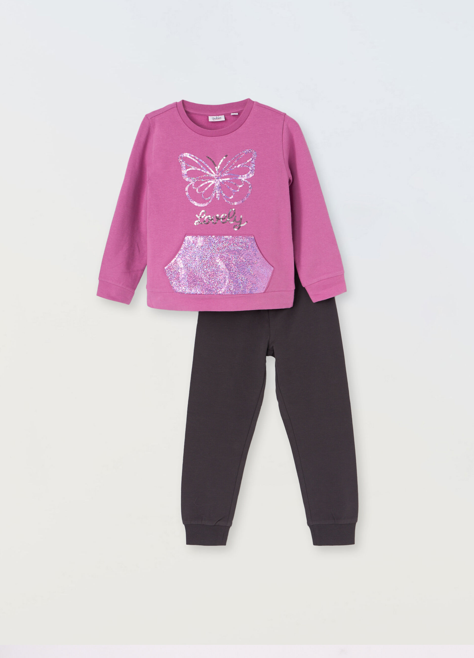 Jogging set in cotone stretch bambina_0