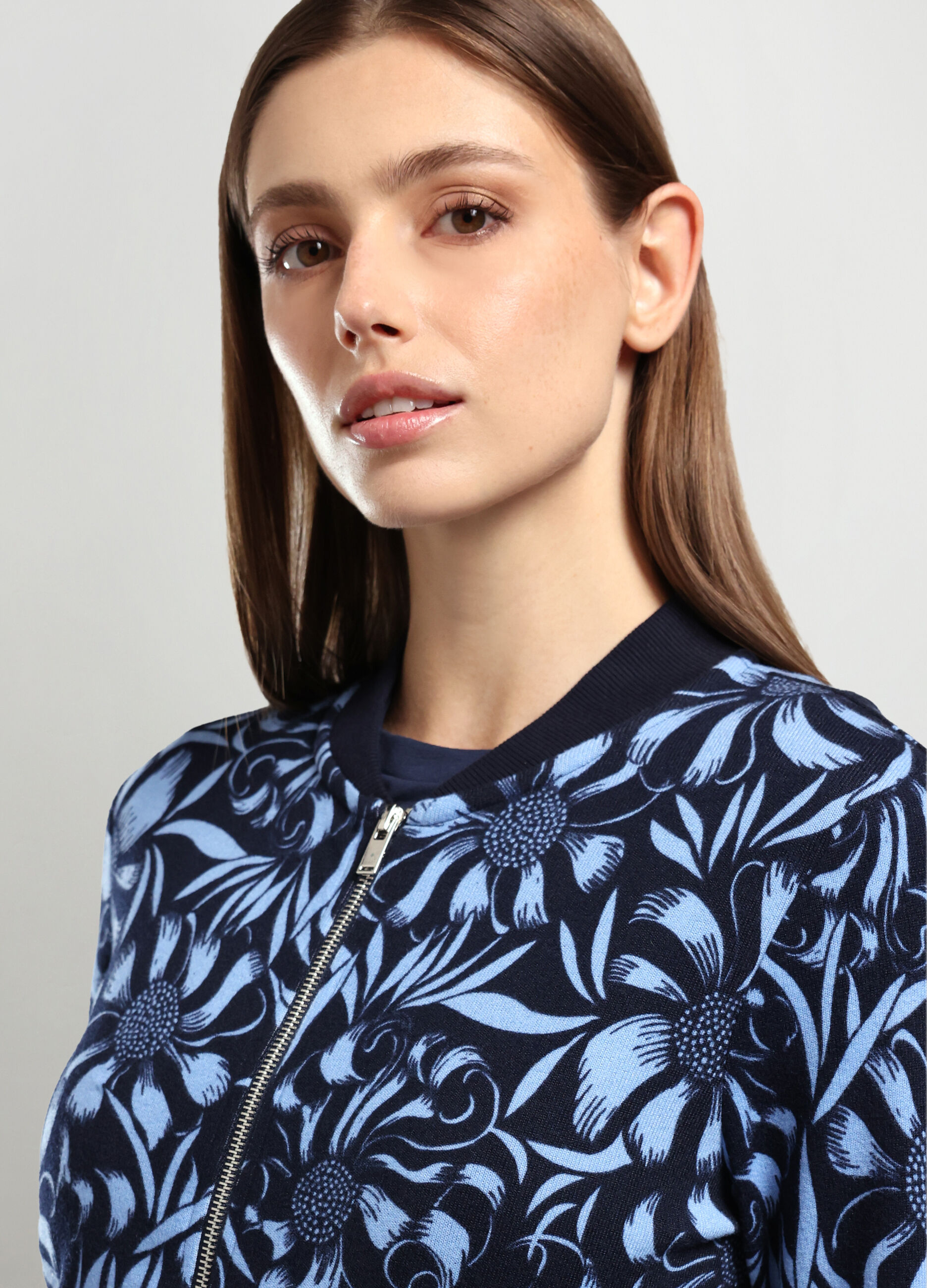 Cardigan tricot floreale donna_2