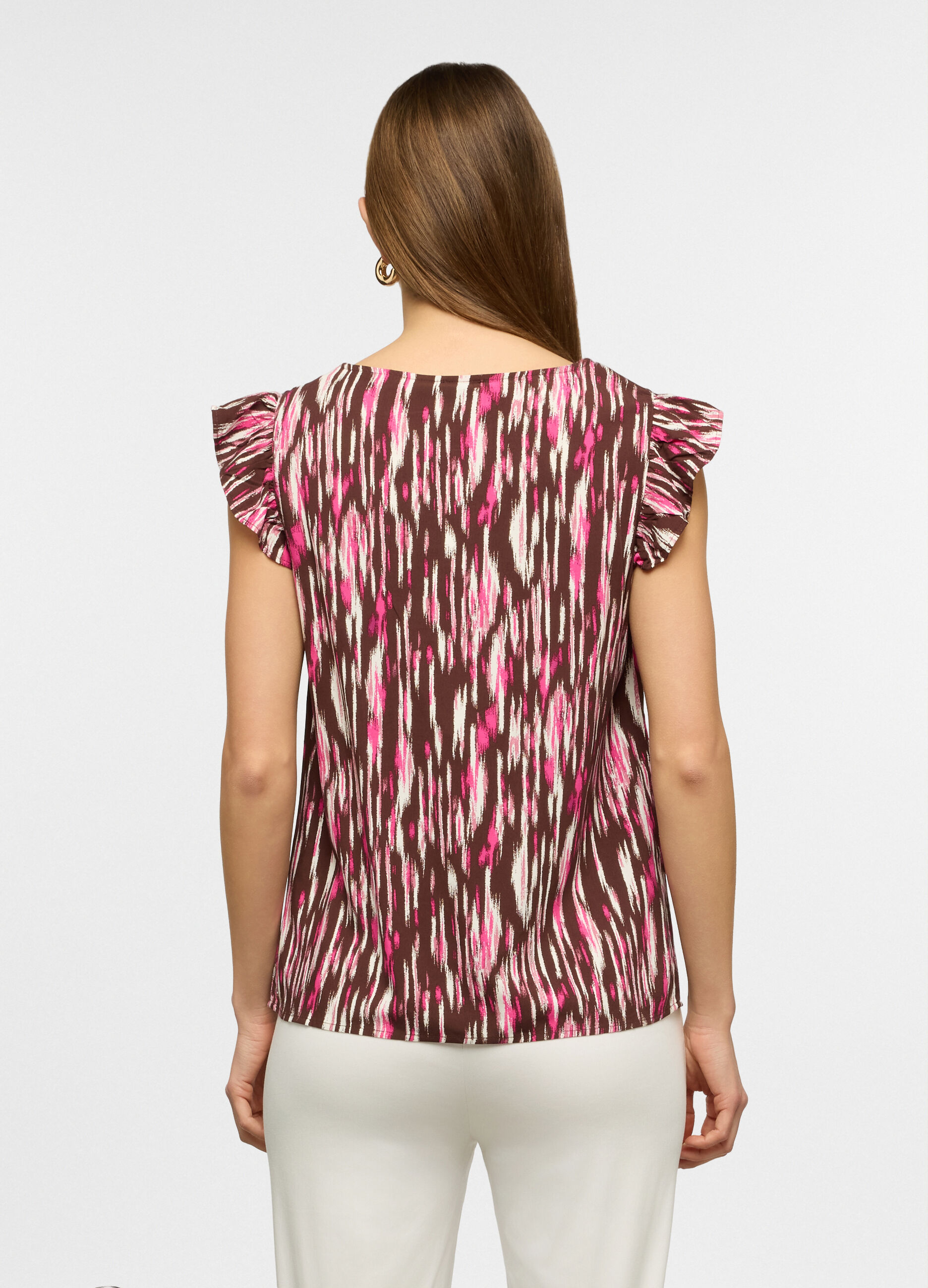 Blusa girocollo regular fit in pura viscosa donna_1