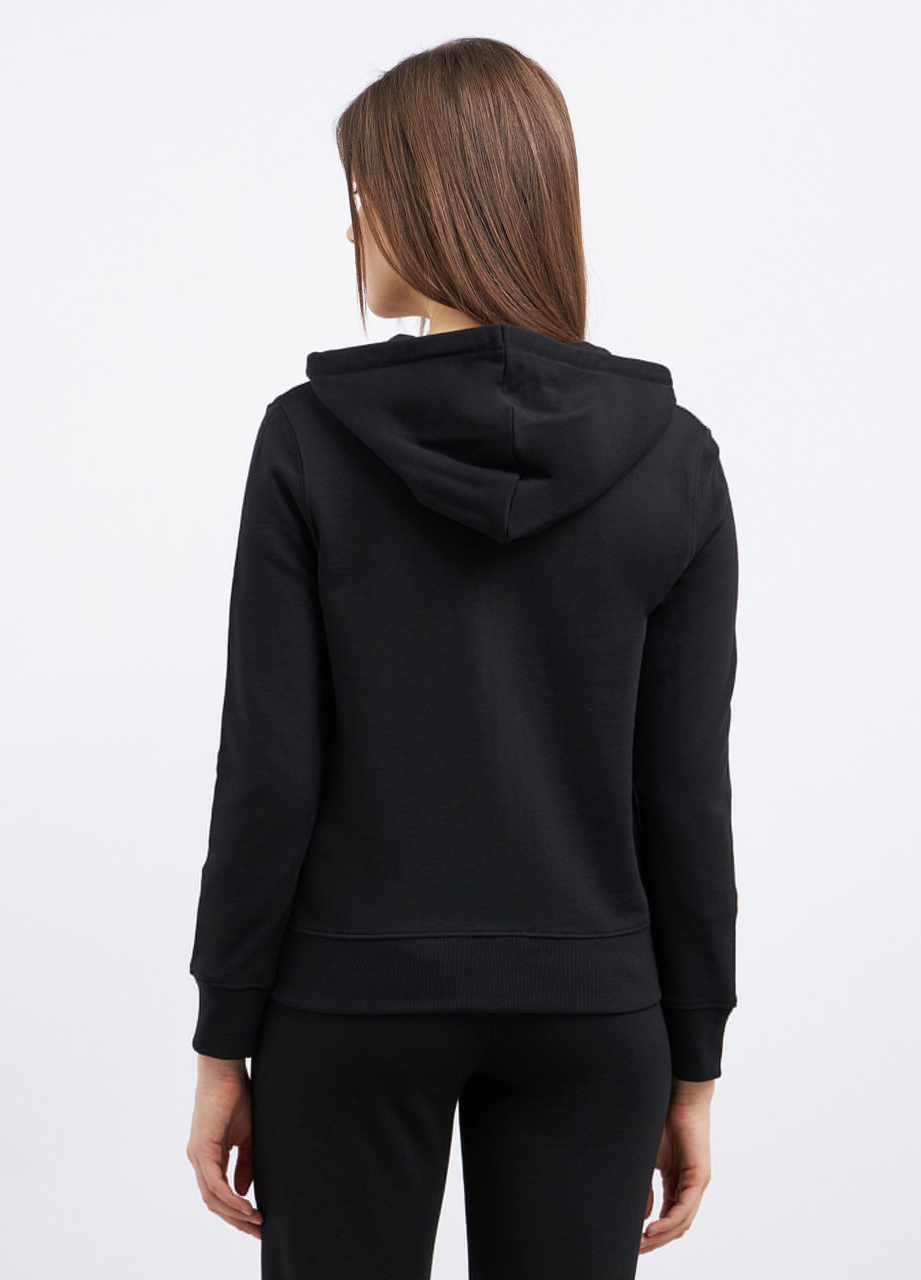 Felpa con cappuccio in misto cotone donna_1