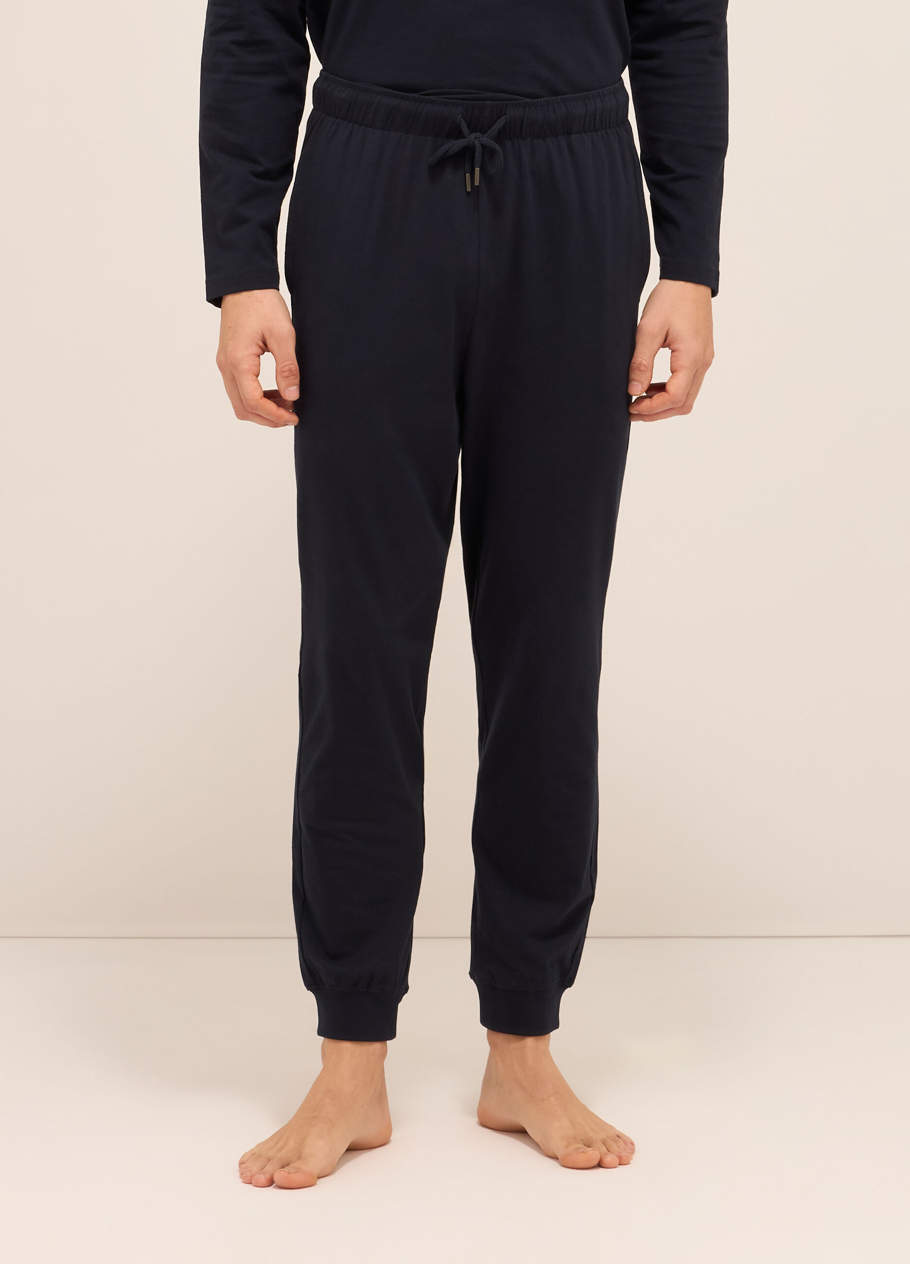 Pantaloni del pigiama in cotone con coulisse uomo_1