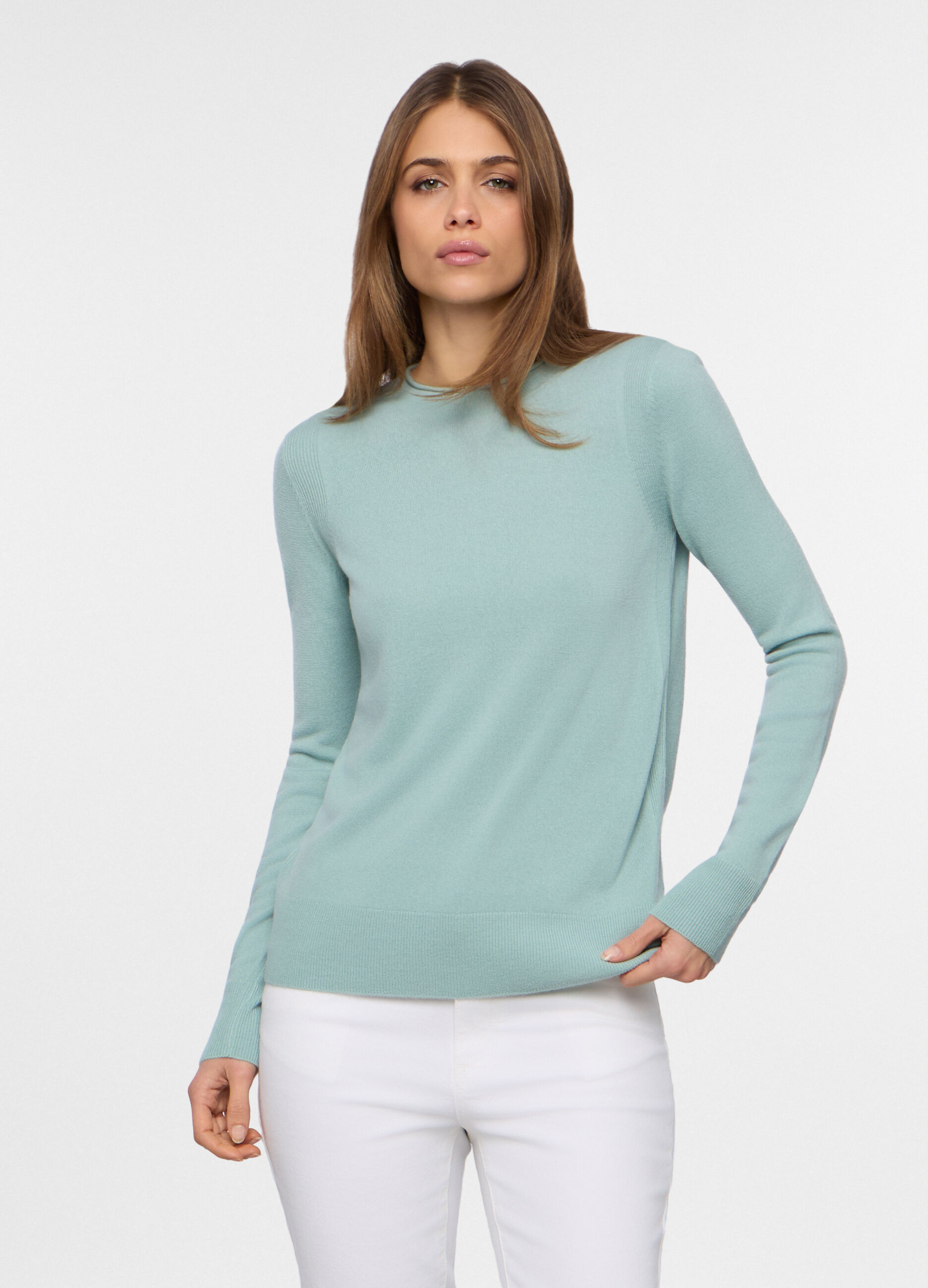 Pullover girocollo rasato donna _0