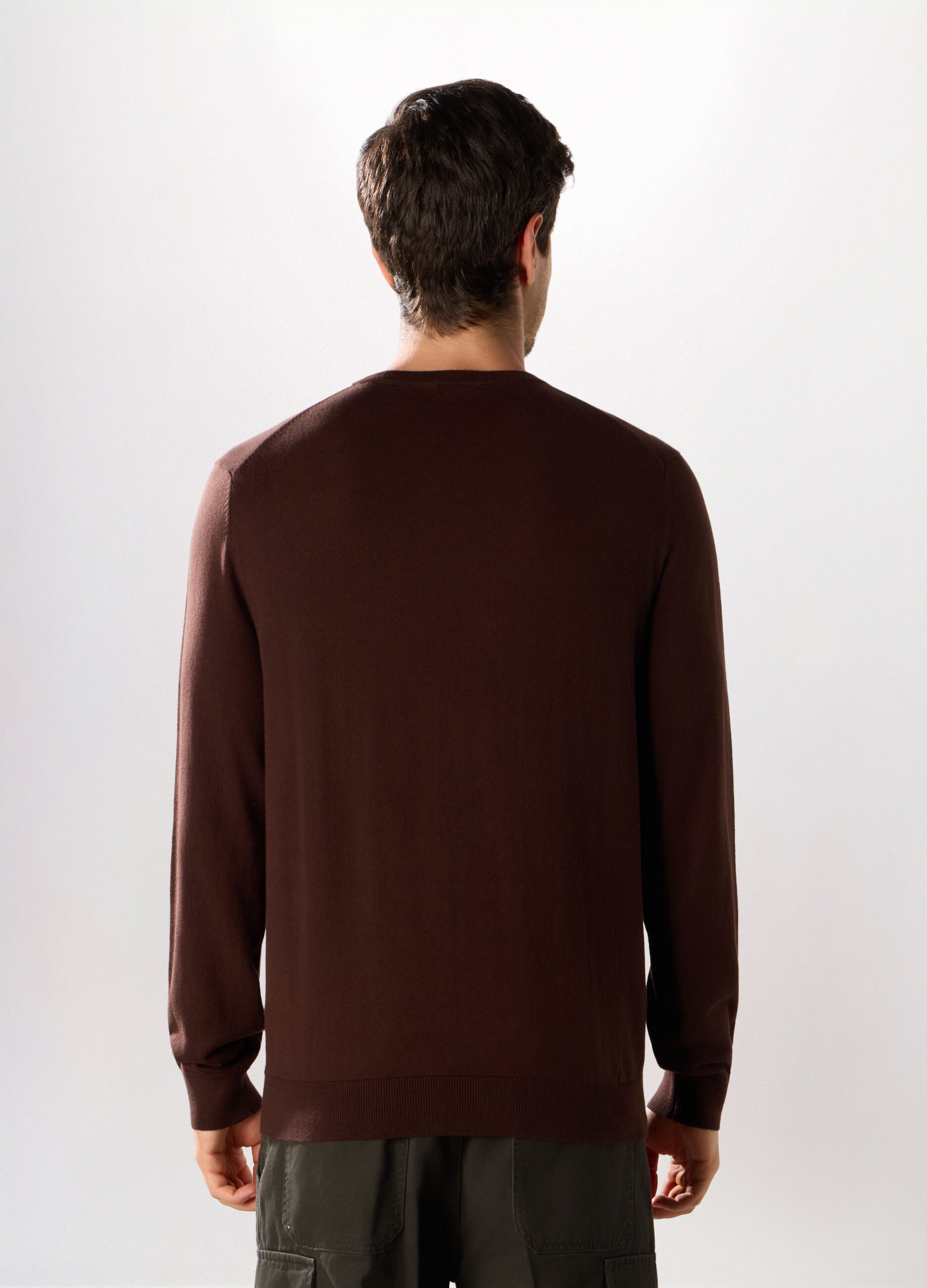 Maglione girocollo in misto cotone uomo_1