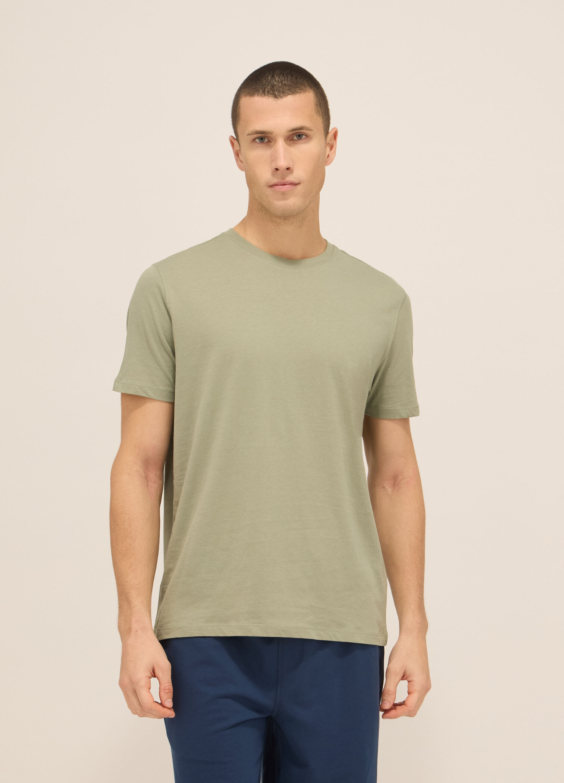 T-shirt girocollo in jersey di cotone uomo_0