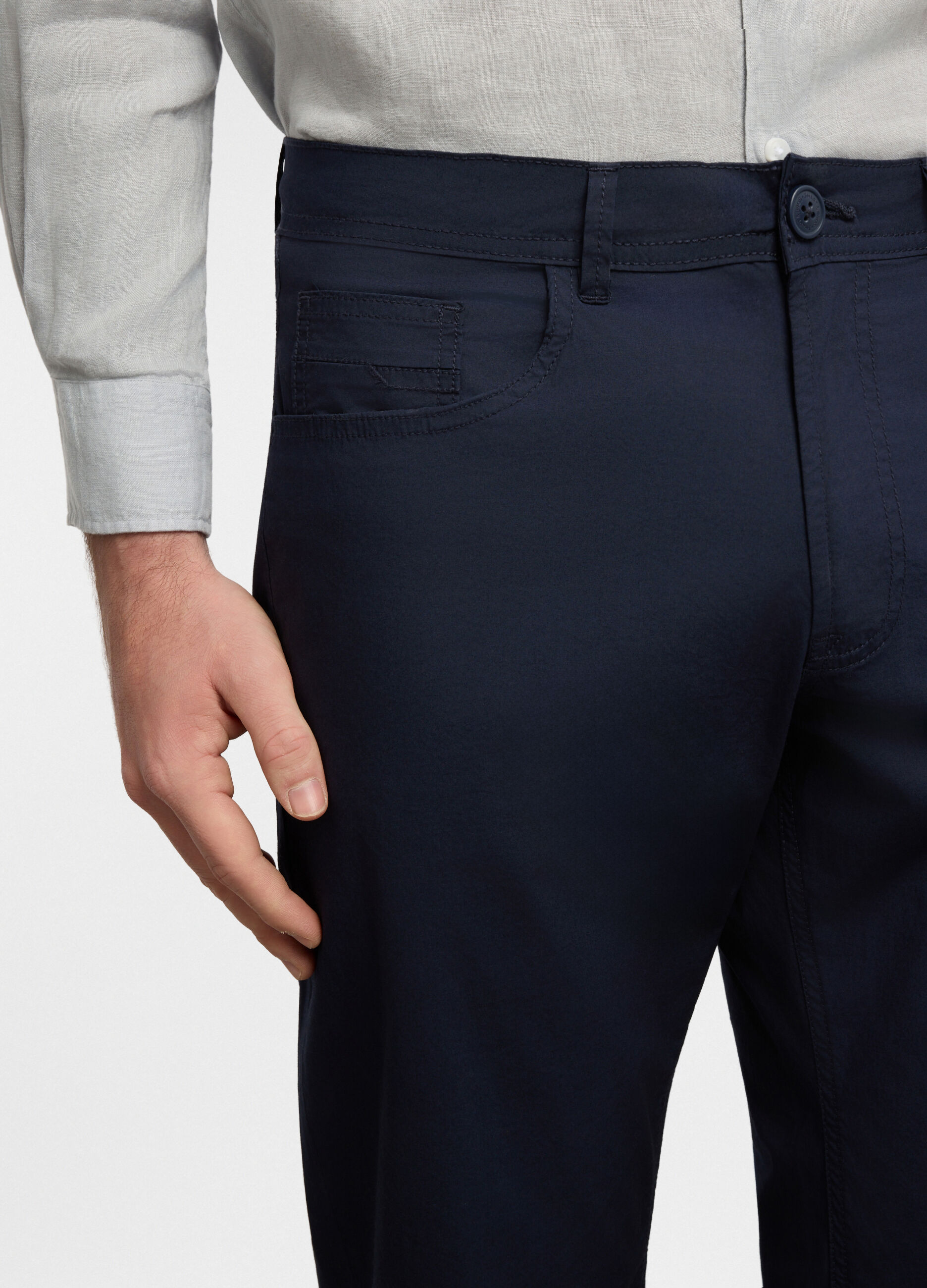 Pantaloni 5 tasche in cotone stretch uomo_2