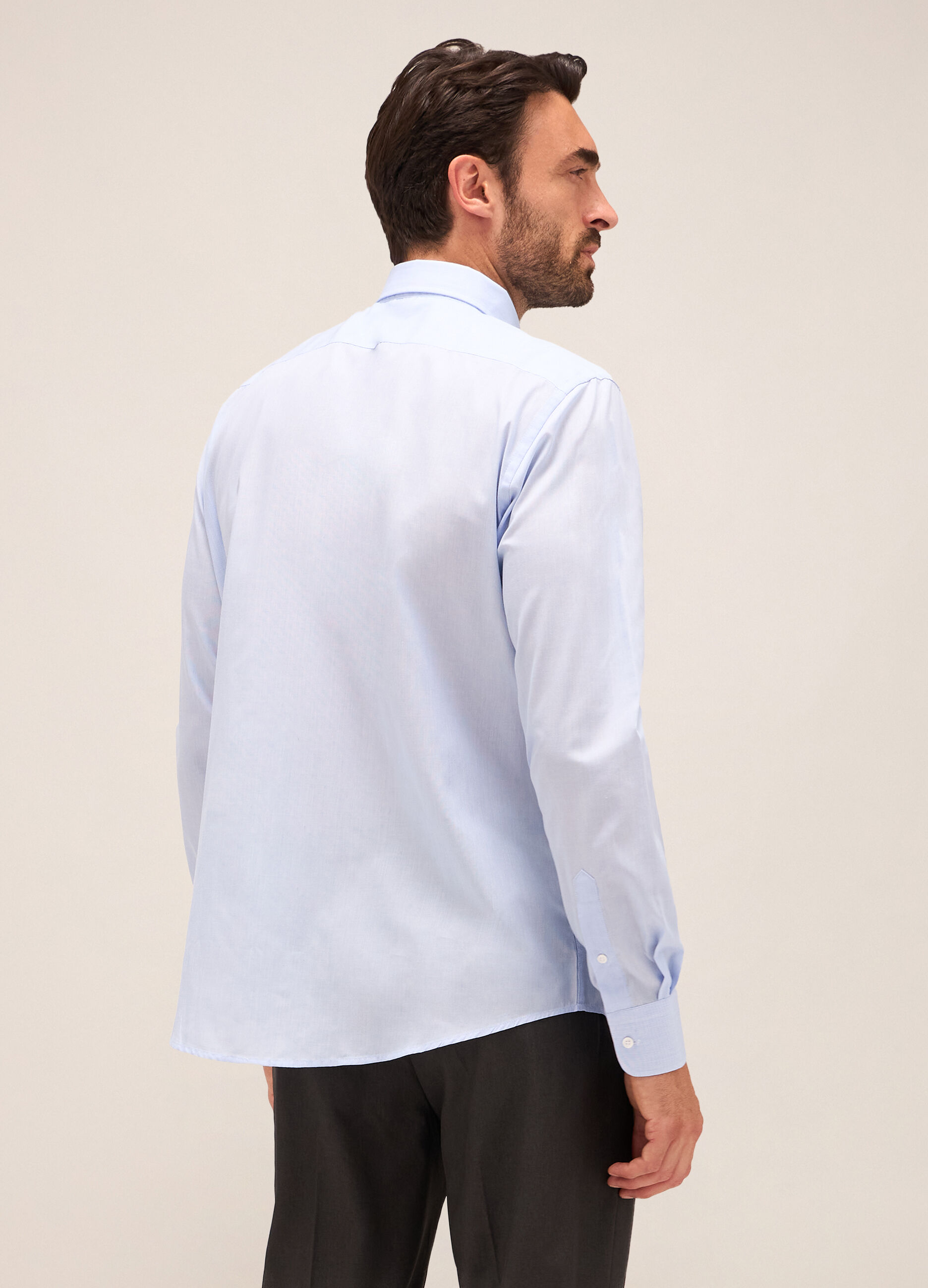 Camicia regular fit colletto francese in misto cotone uomo_1