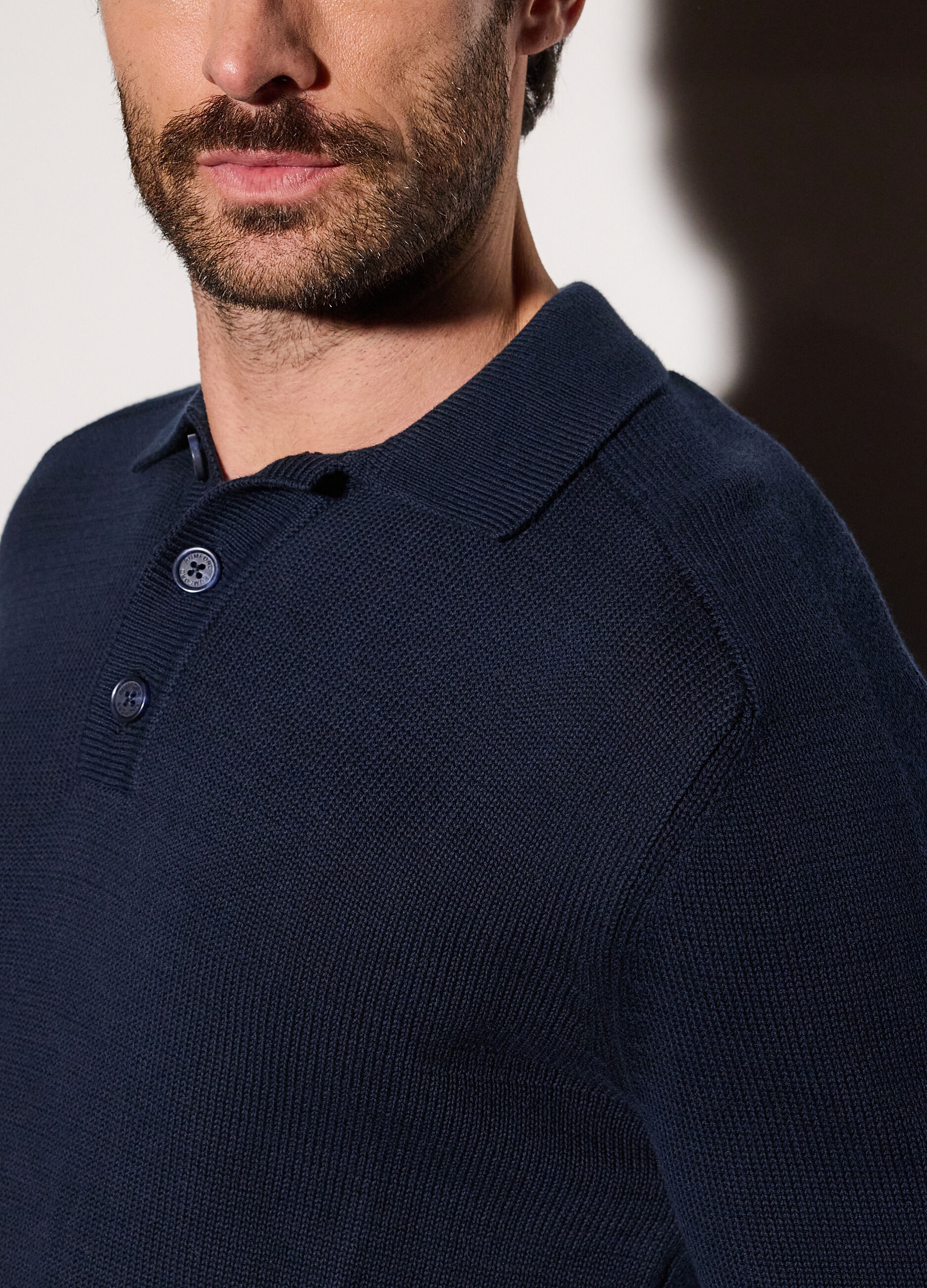 Polo a maniche lunghe in cotone uomo_2