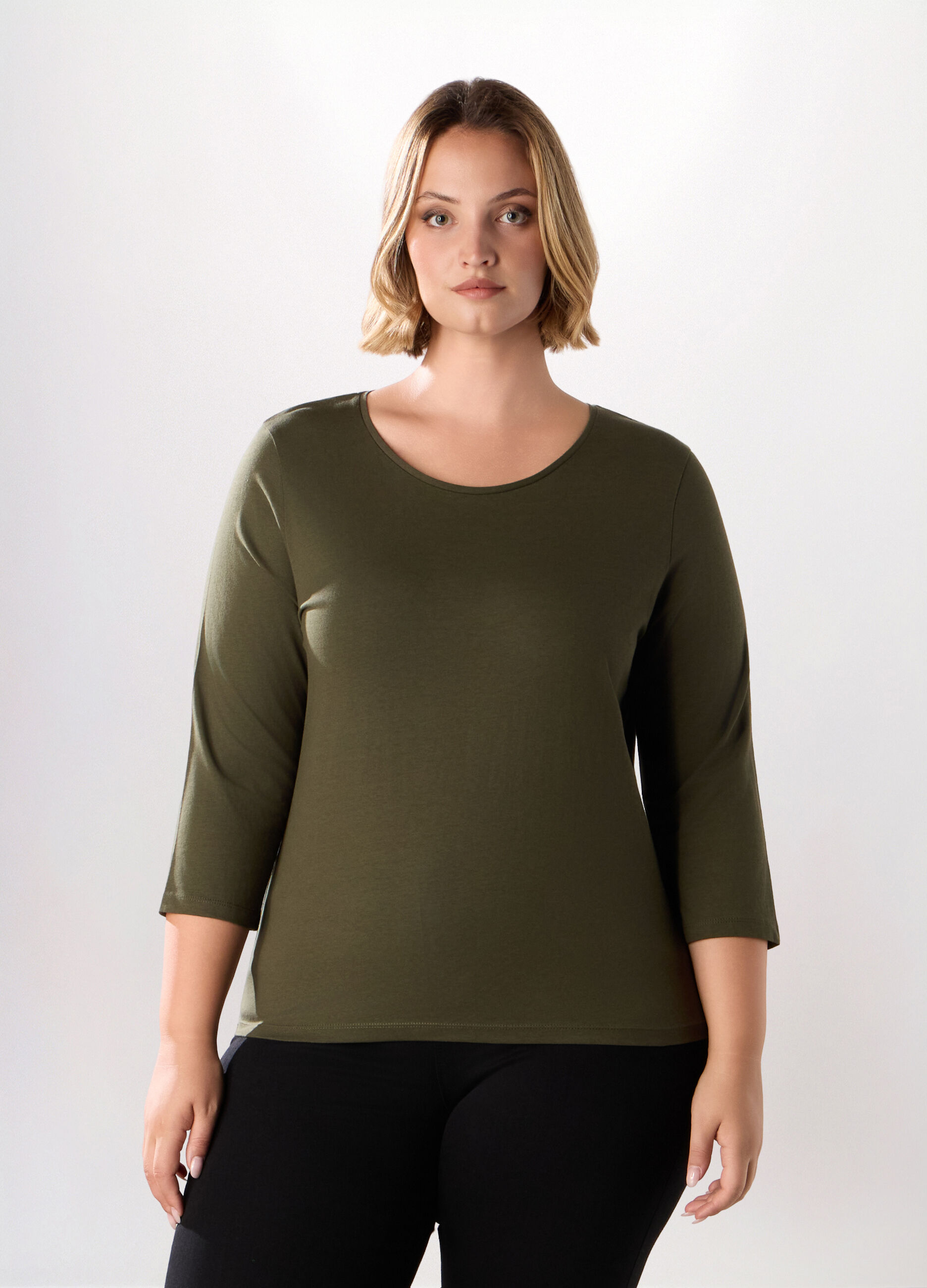 T-shirt in jersey di puro cotone donna curvy_0