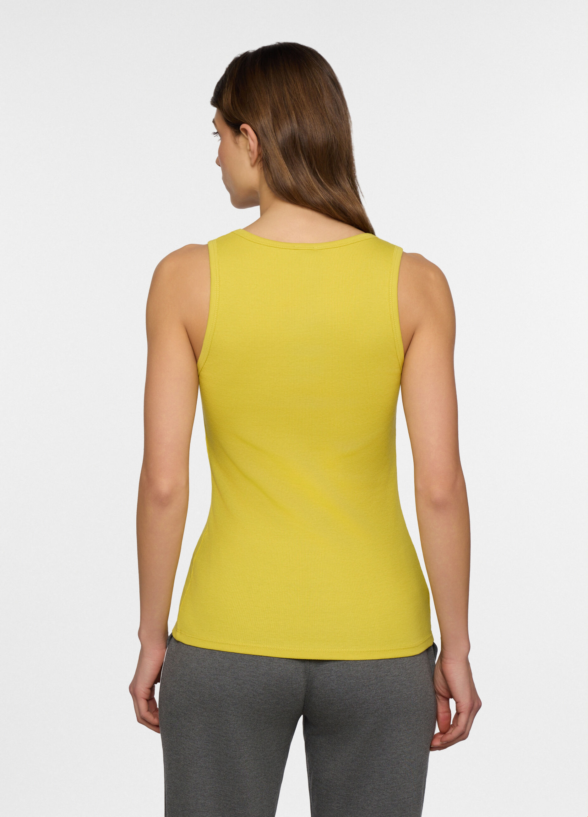 Canotta fitted con scollo rotondo donna_1