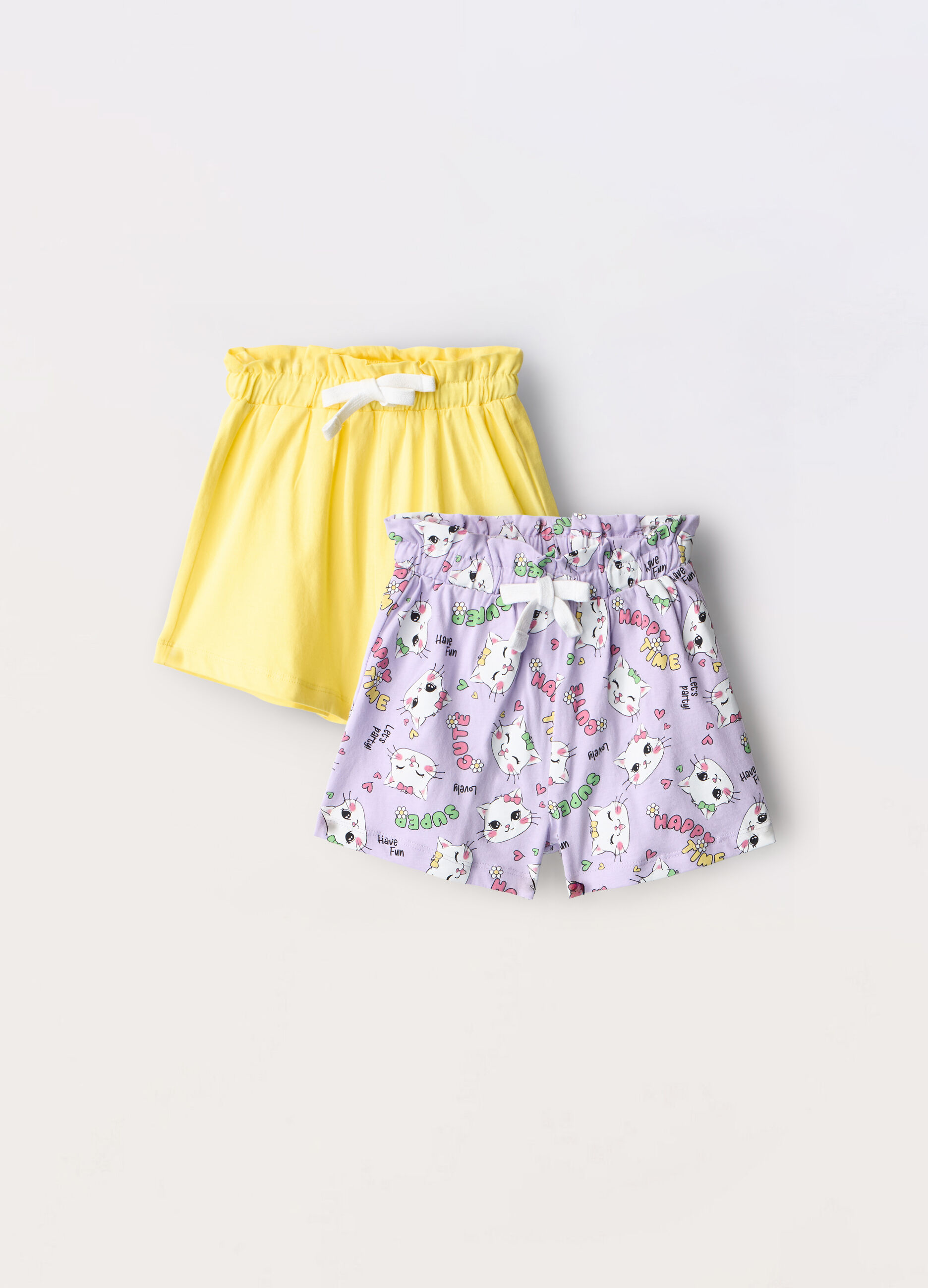 Pack 2 shorts in jersey di puro cotone bambina_0