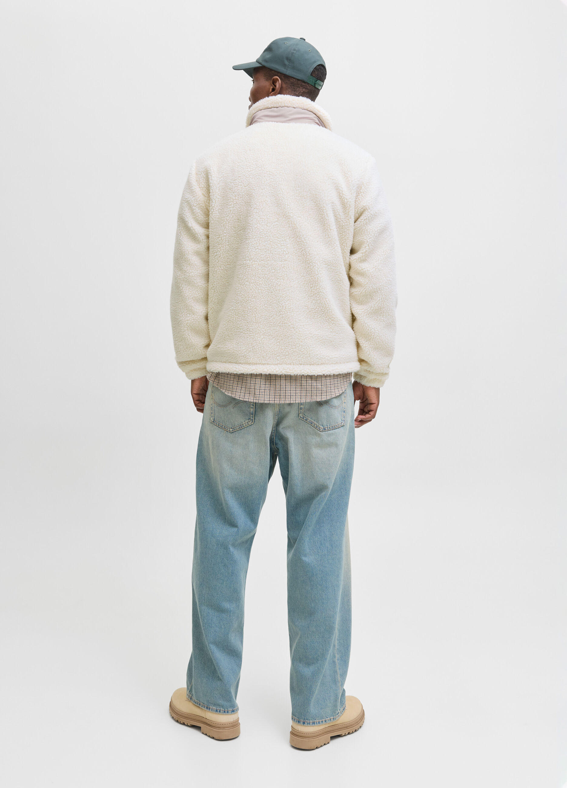 Giubbino in pile effetto shearling uomo_1