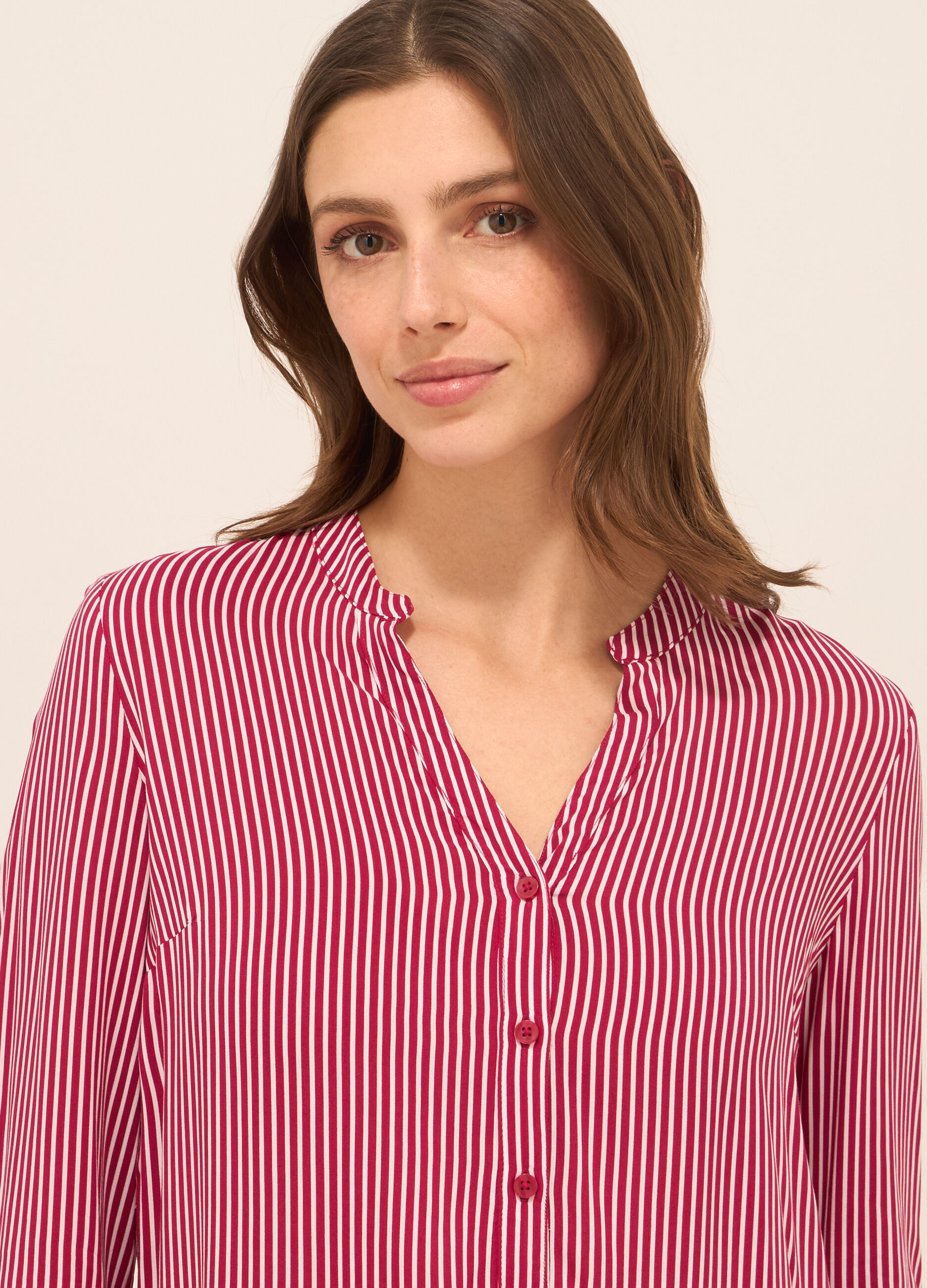 Blusa a righe in pura viscosa donna_2