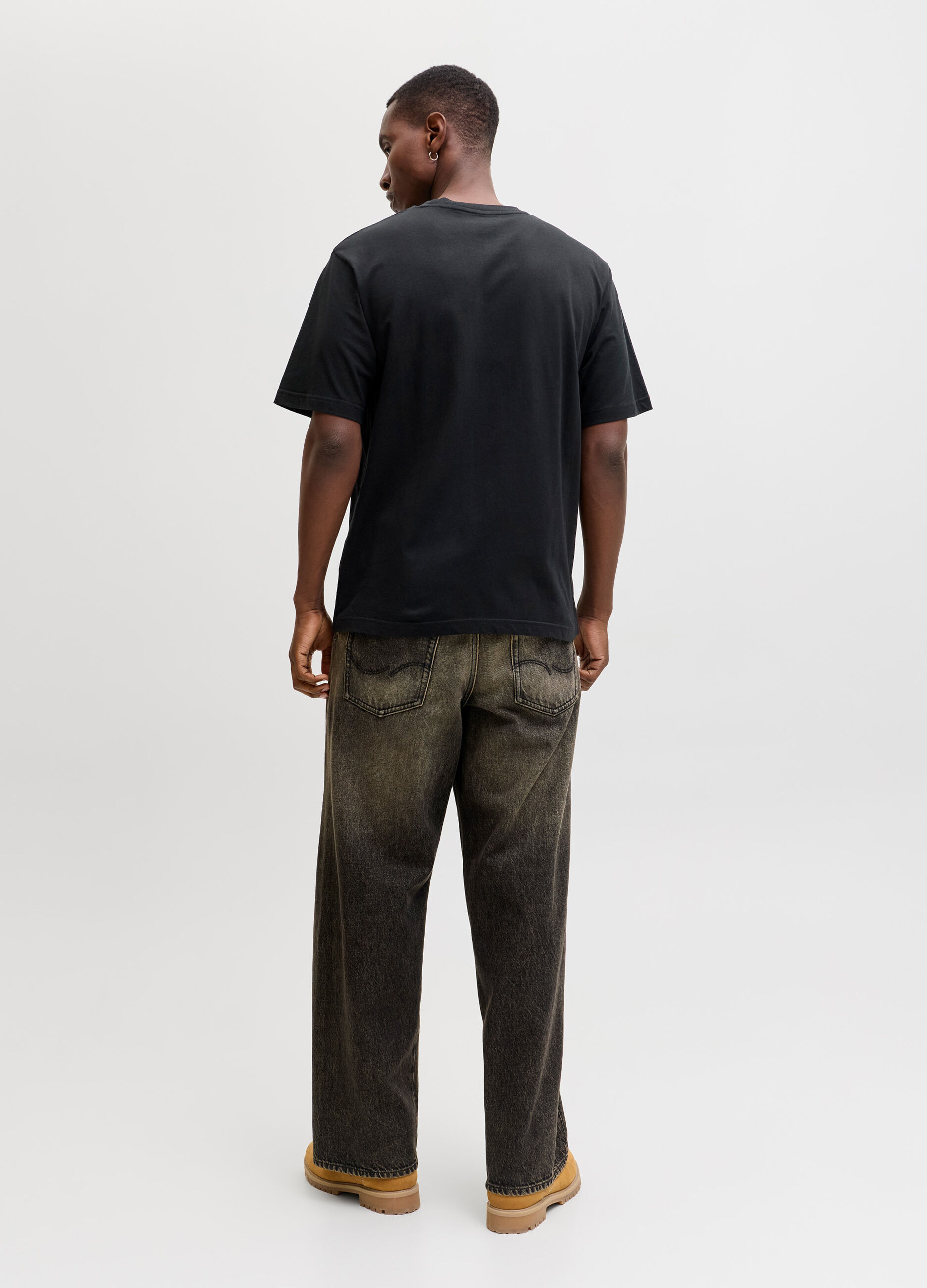 T-shirt loose fit con scritta uomo_1