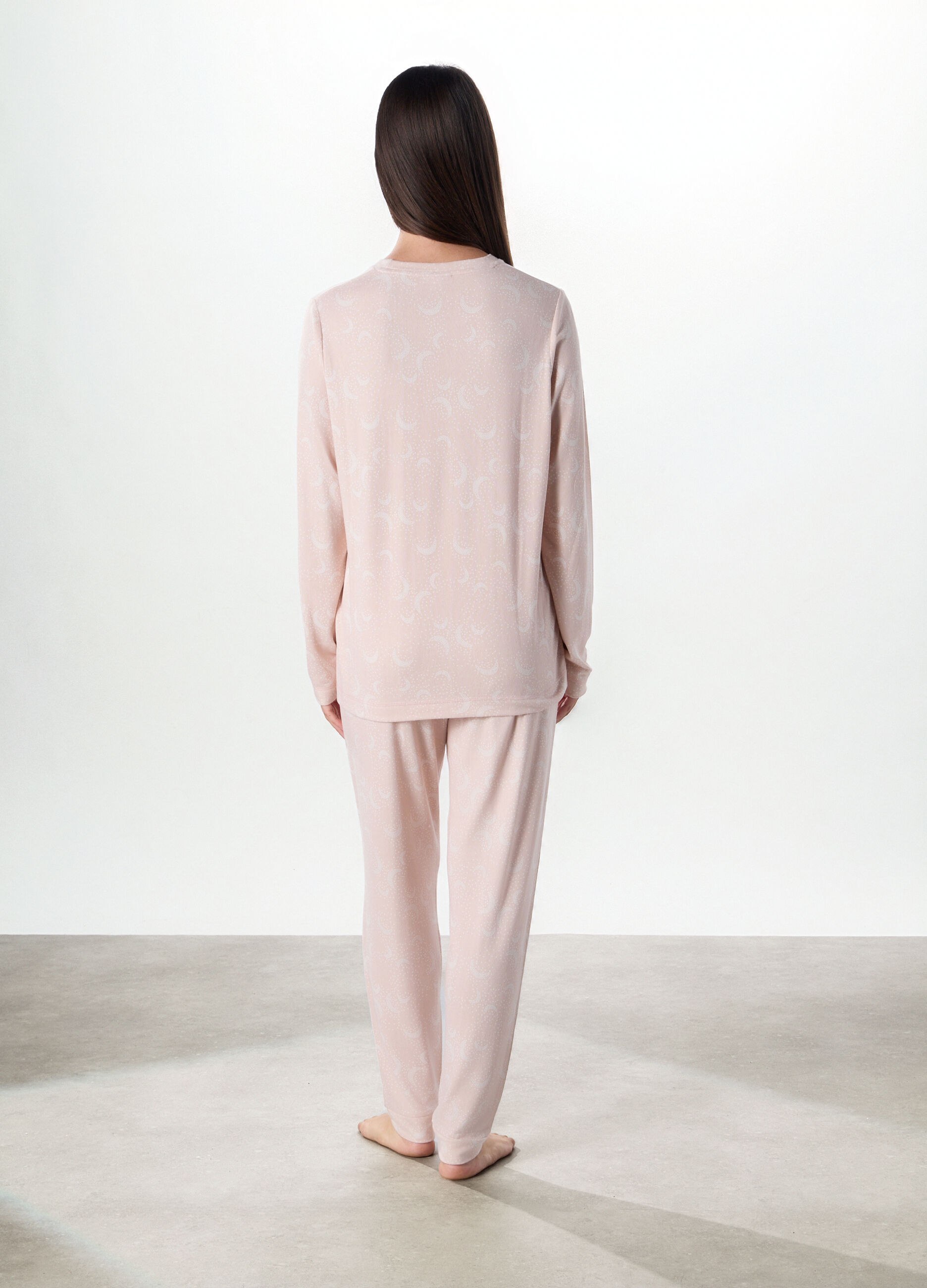 Set pigiama lungo con stampa donna_1
