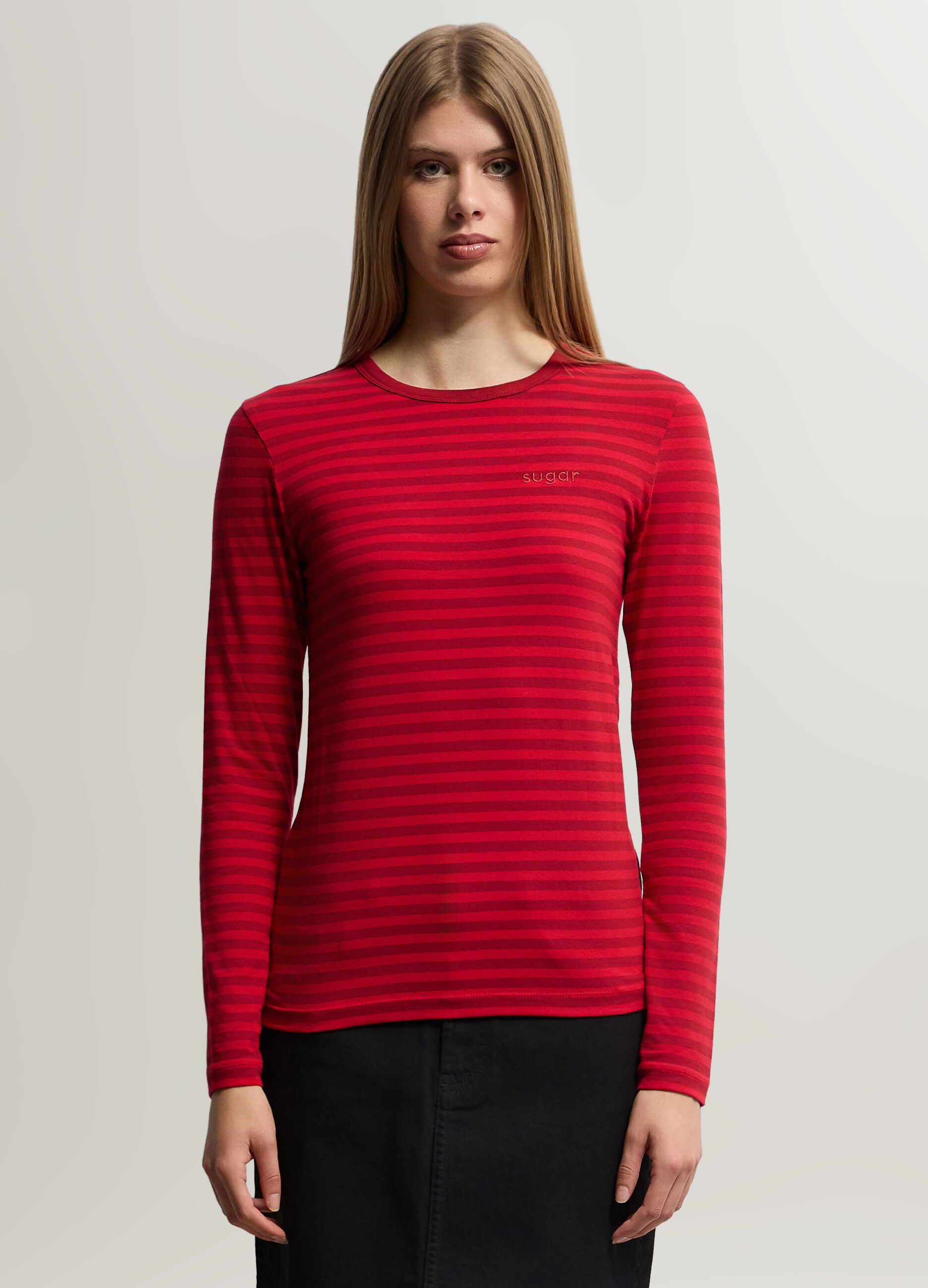 T-shirt girocollo stretch donna_0
