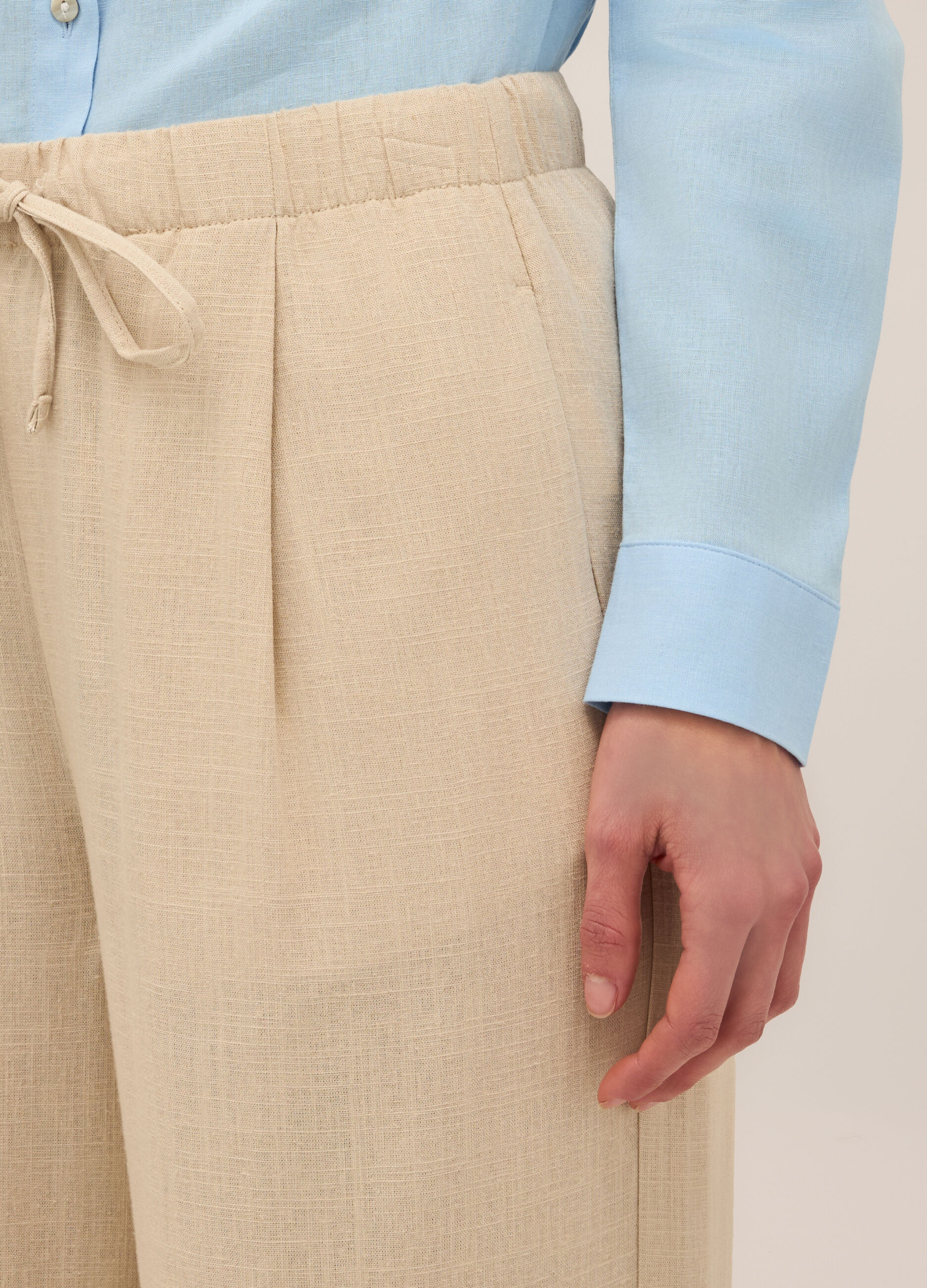 Pantaloni palazzo misto lino donna_2