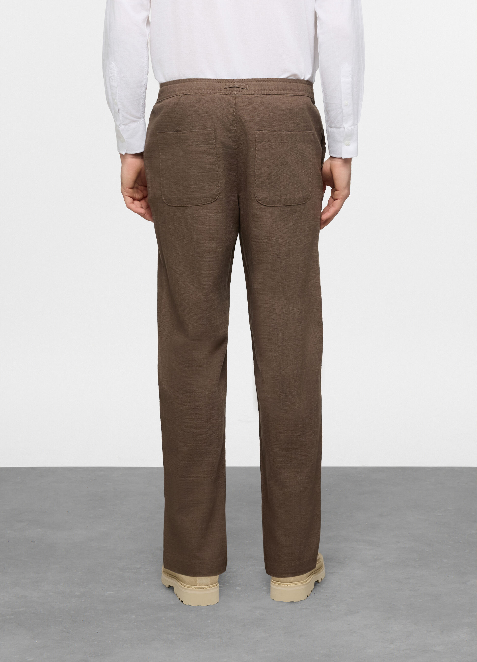 Pantalone chino relaxed fit in puro cotone uomo_1