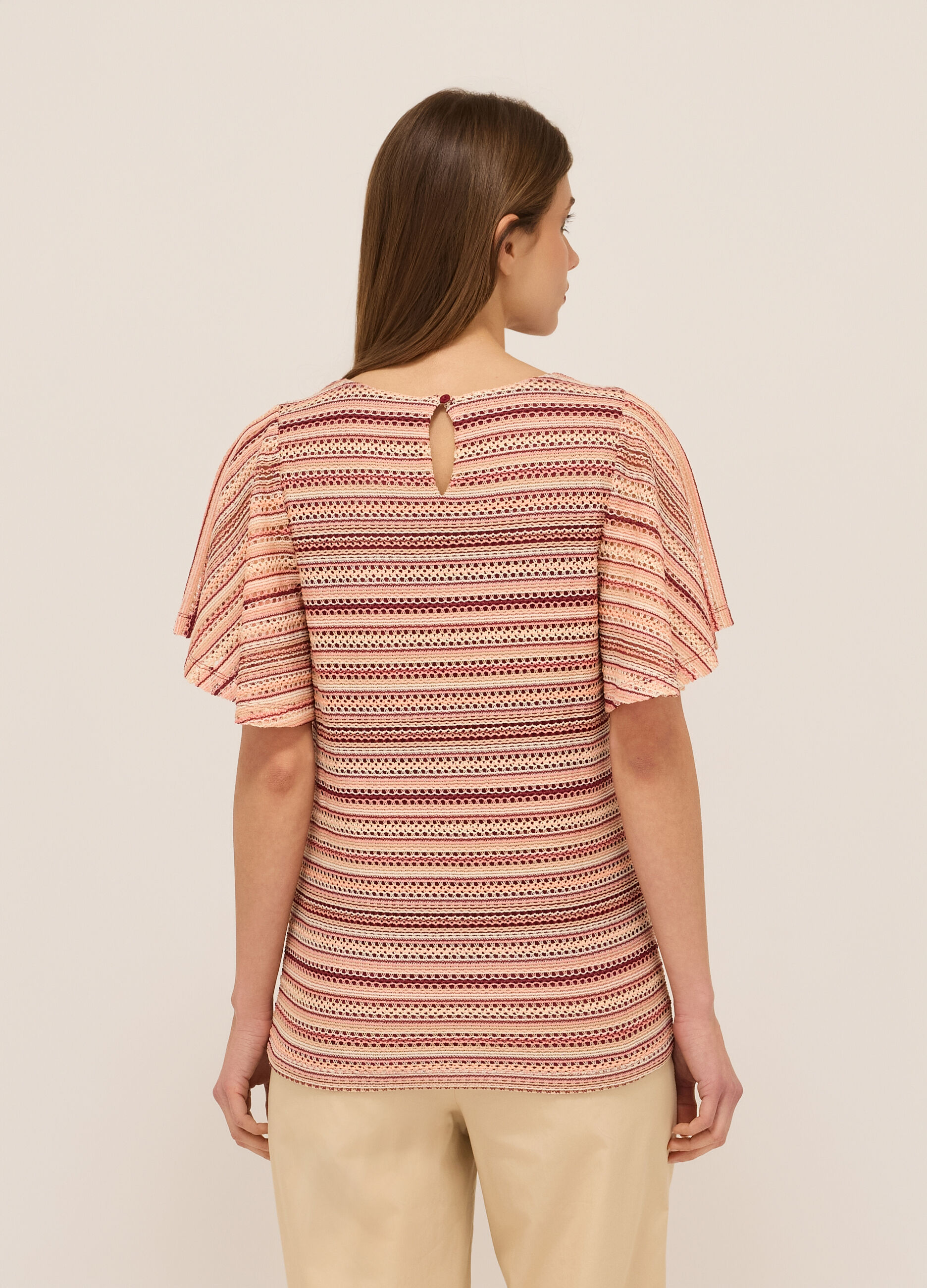 T-shirt tricot a righe donna_1