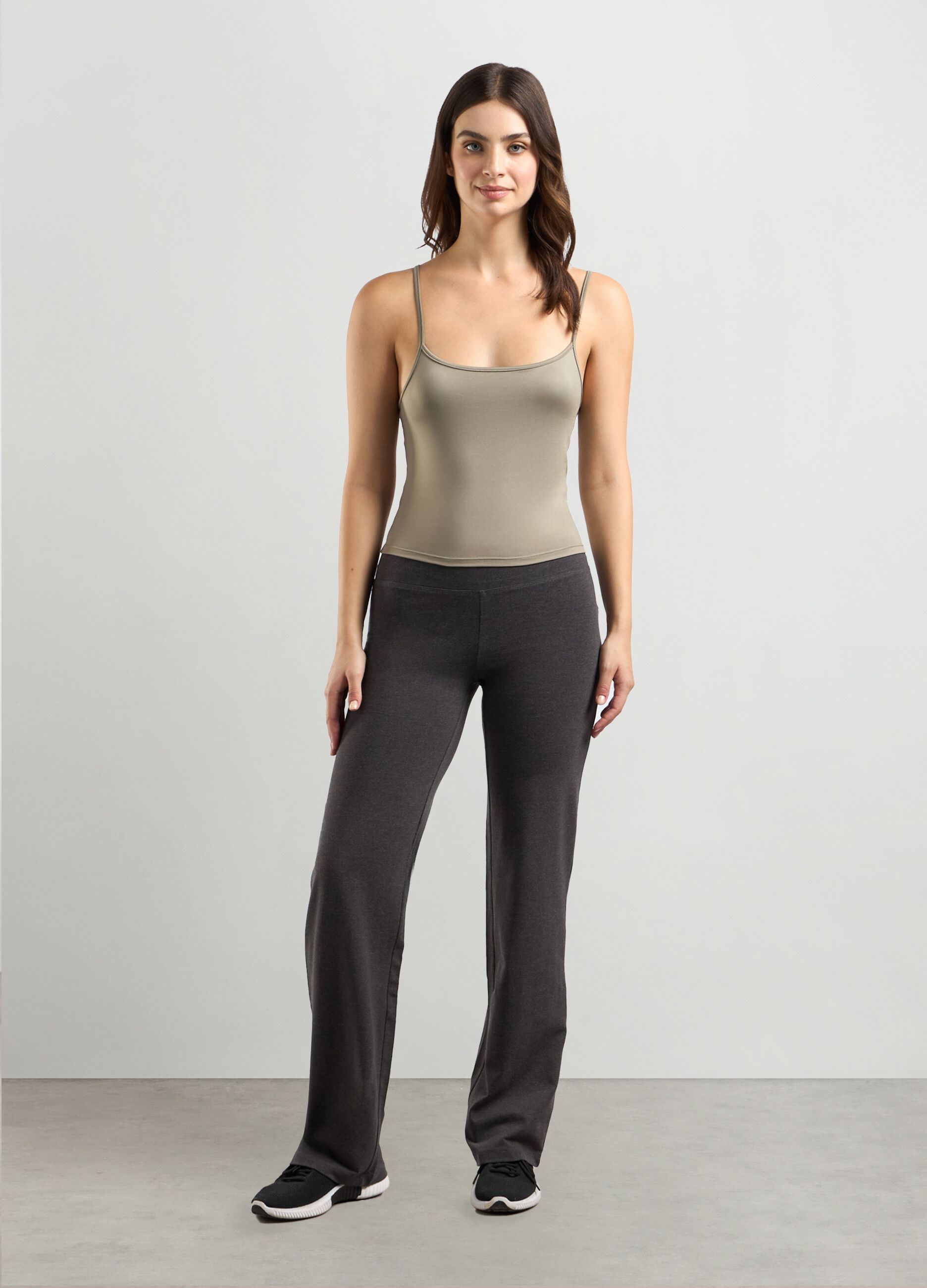 Leggings in jersey di cotone stretch fitness donna_0