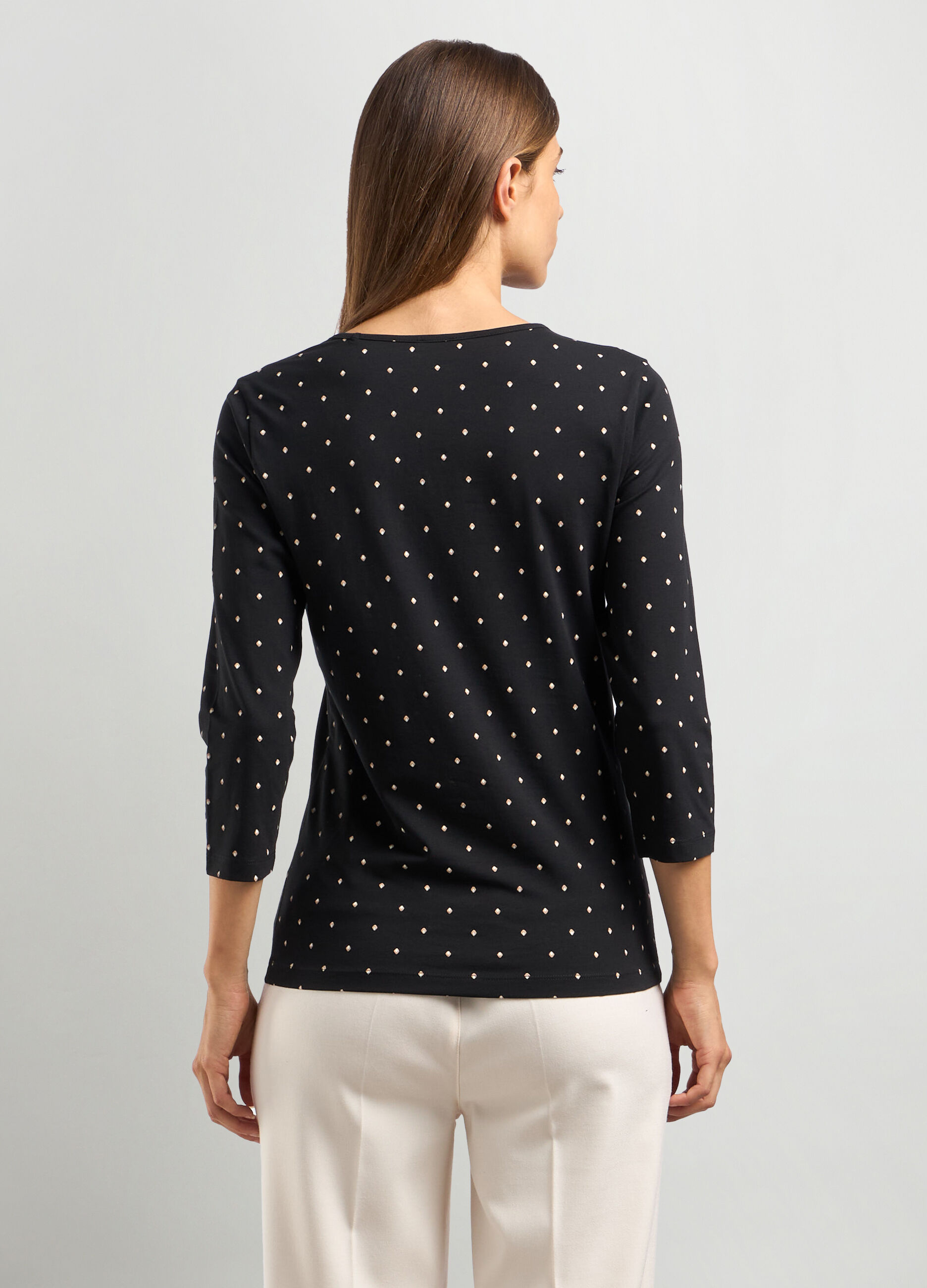 T-shirt in jersey di cotone stretch donna_1