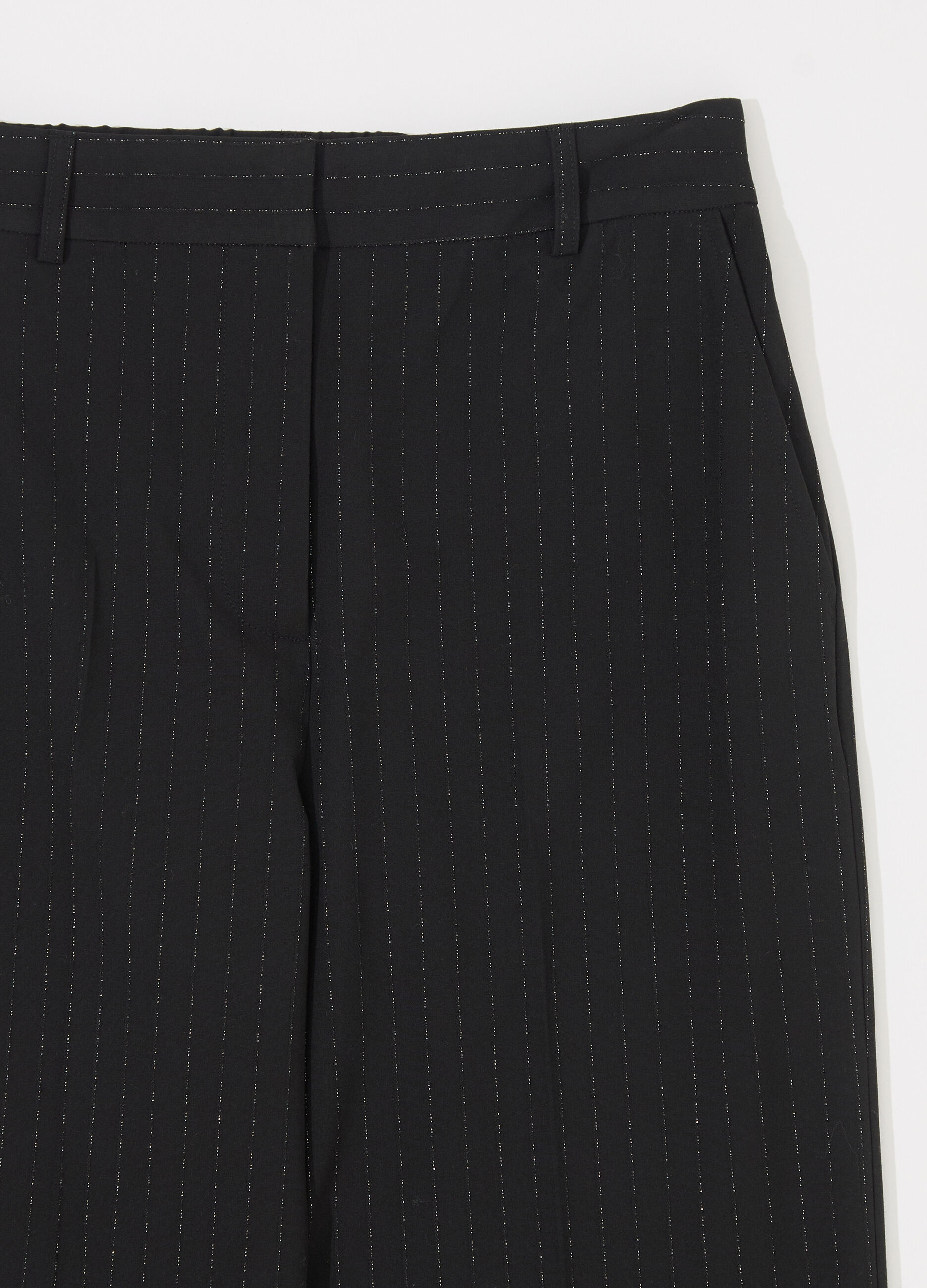 Pantalone palazzo gessati in filo lurex donna_6