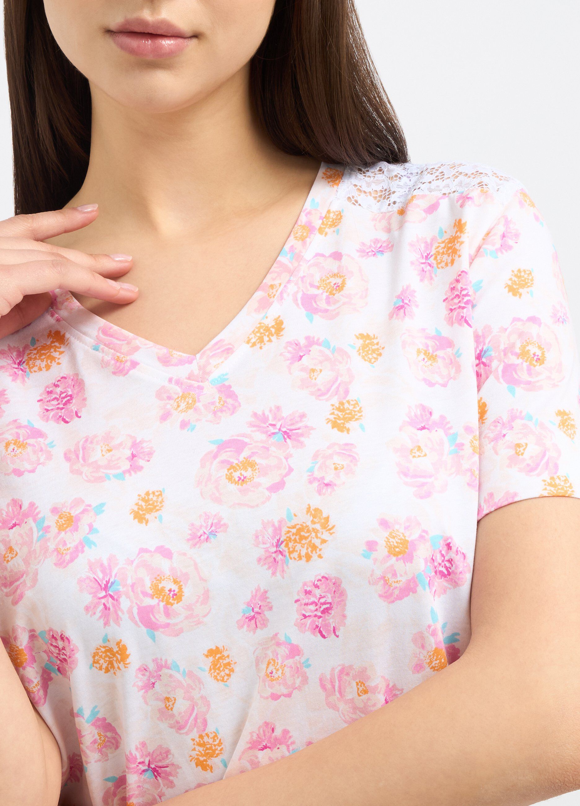 Camicia da notte con inserti in pizzo donna_2