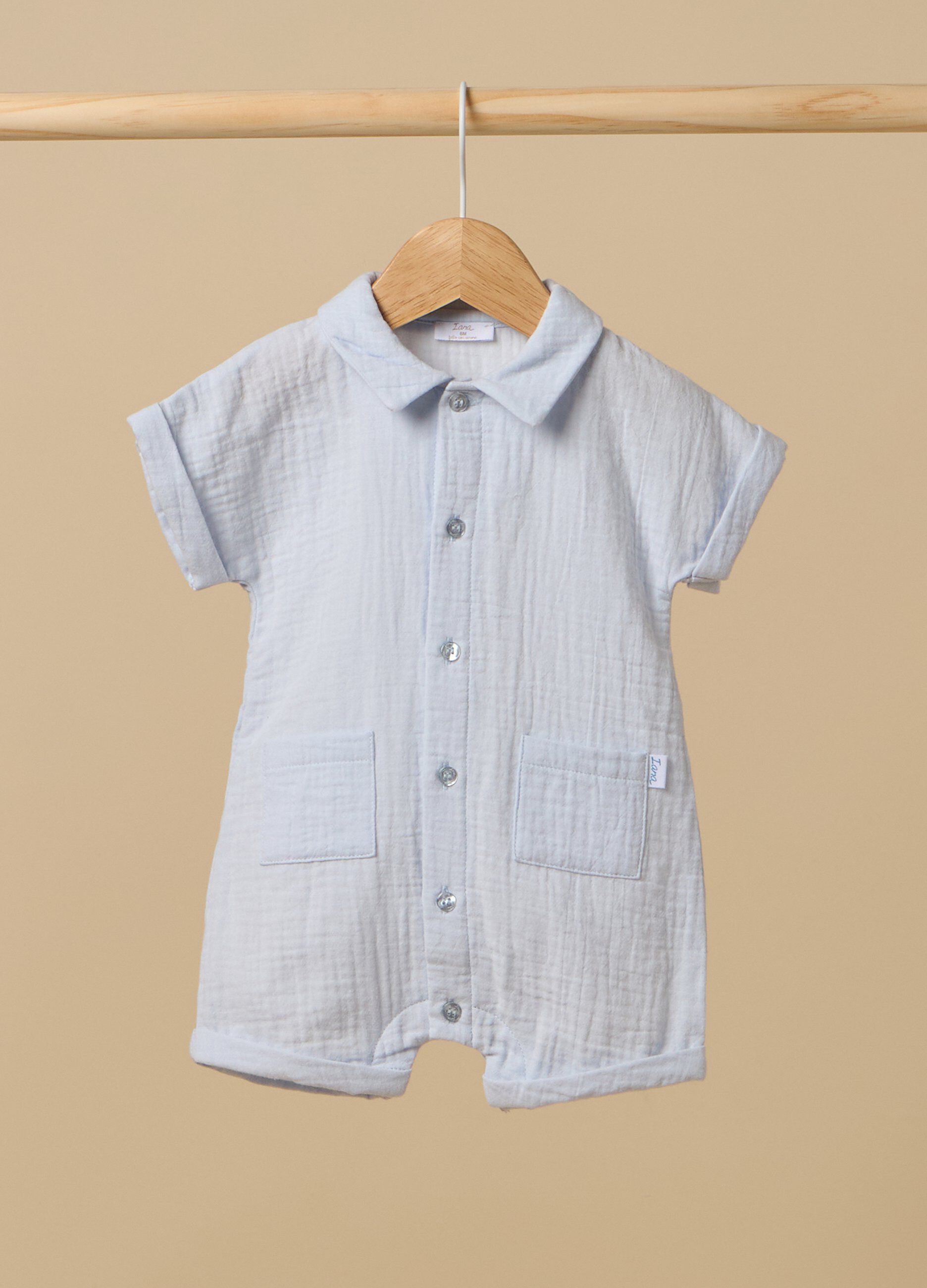 Pagliaccetto in puro cotone waffle IANA neonato_0