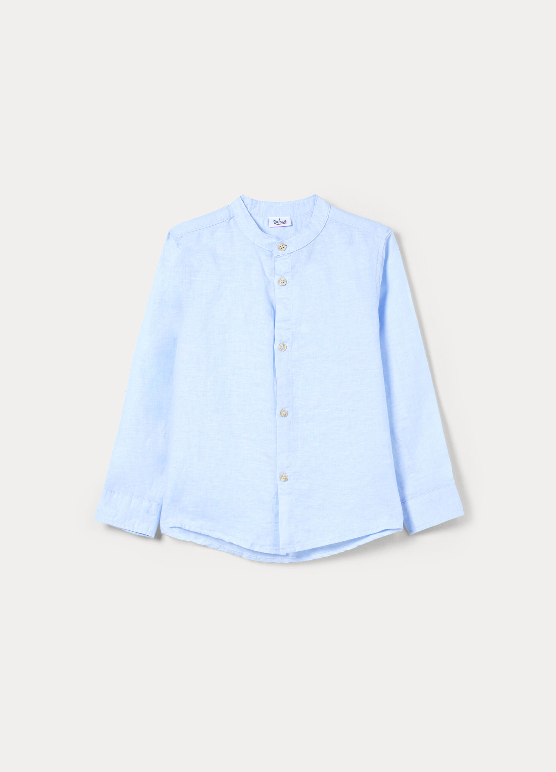 Camicia regular fit misto lino bambino_0