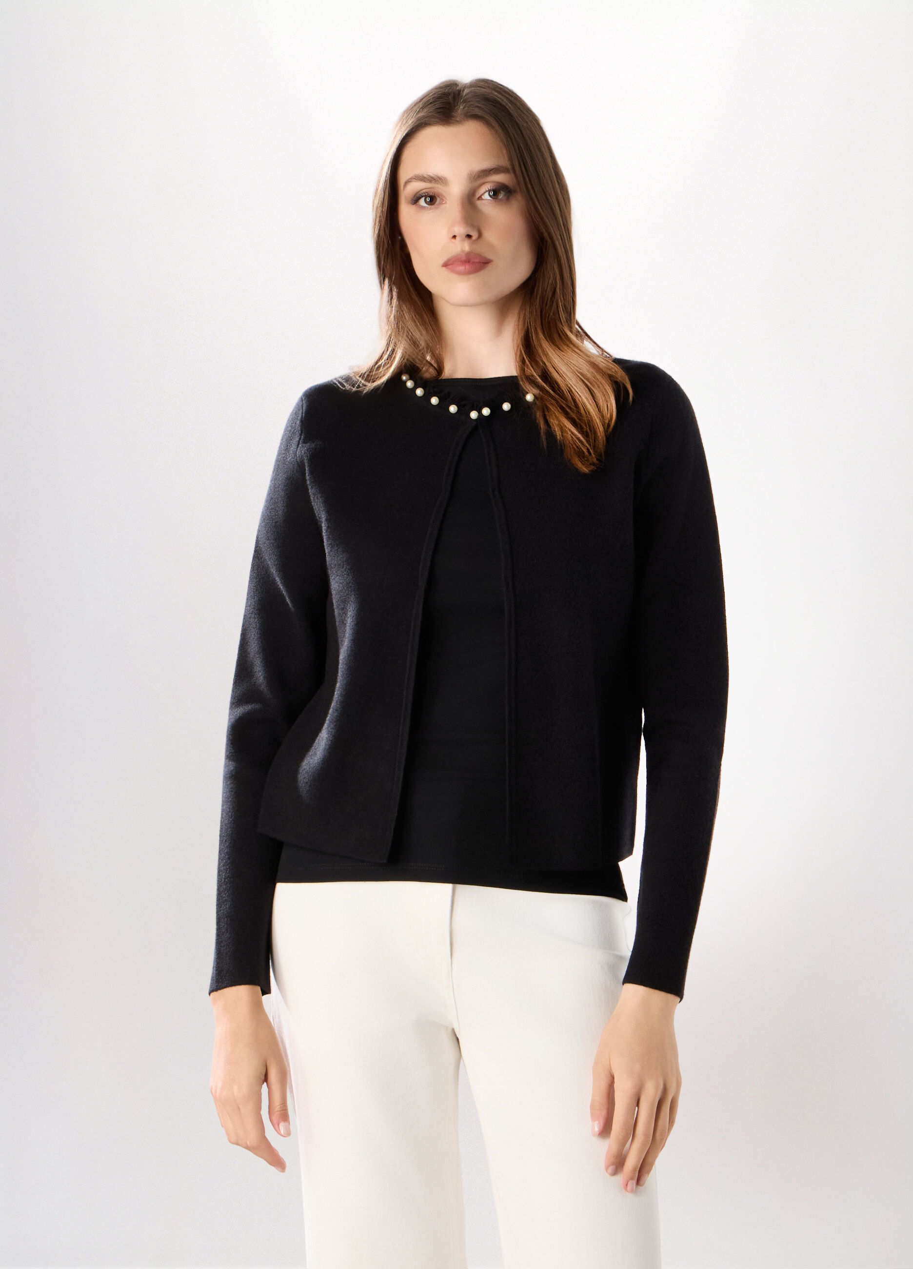 Cardigan tricot misto viscosa donna_0