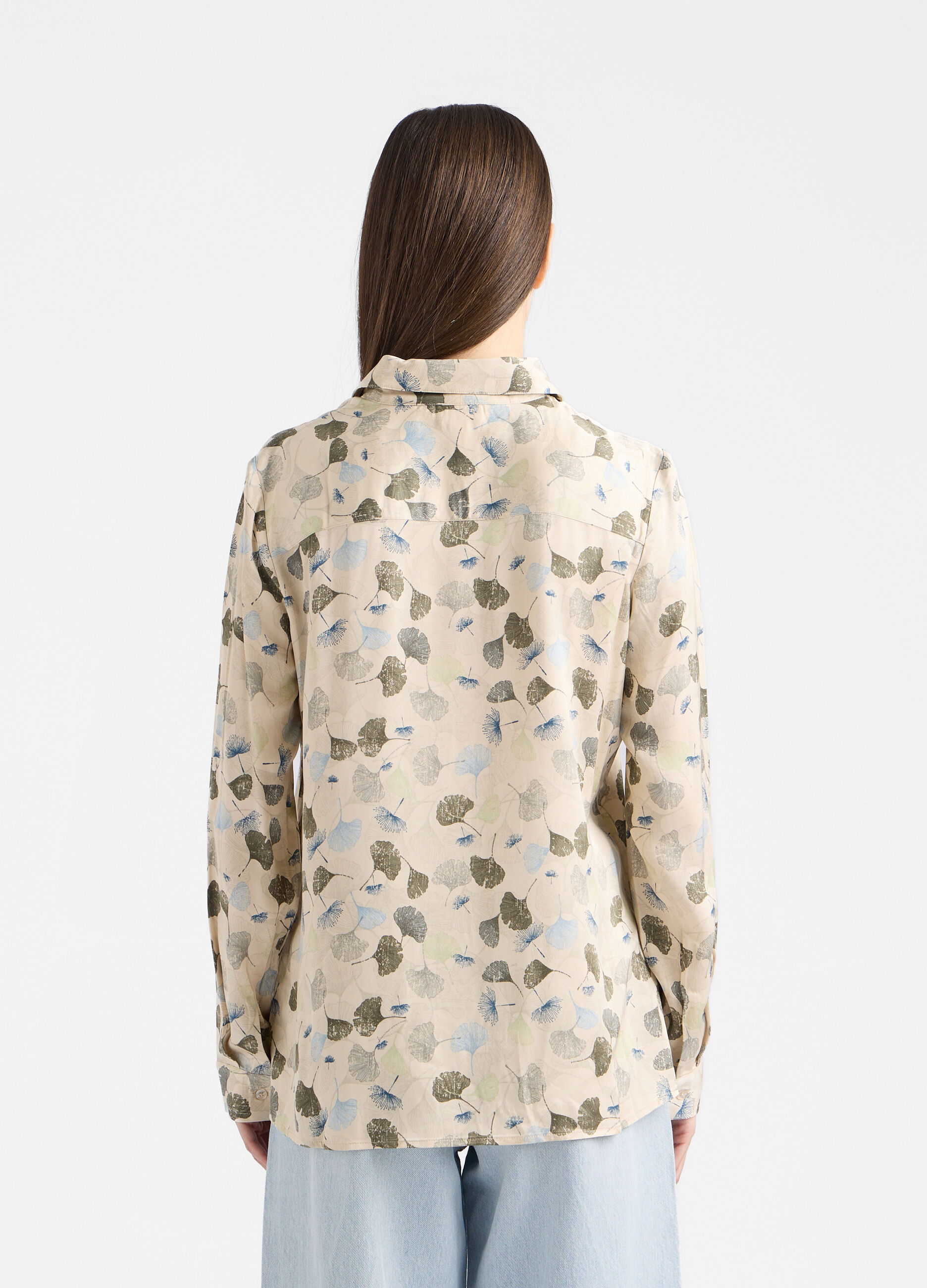 Camicia Fit Regular con colletto alla francese in raso di pura viscosa donna_2