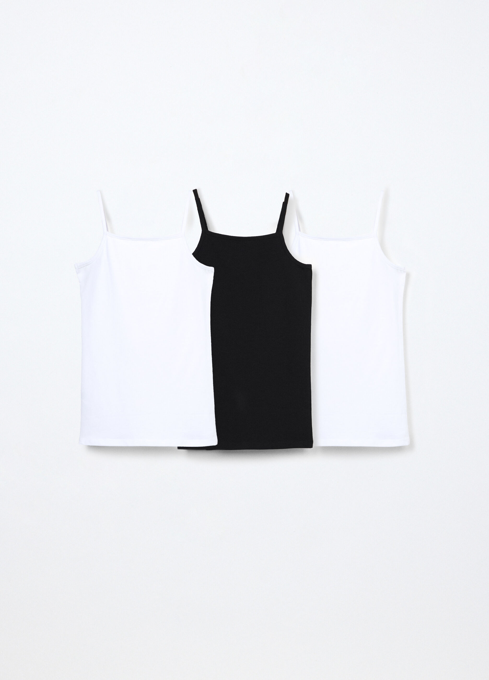 Pack 3 canotte in jersey di cotone stretch ragazza_1