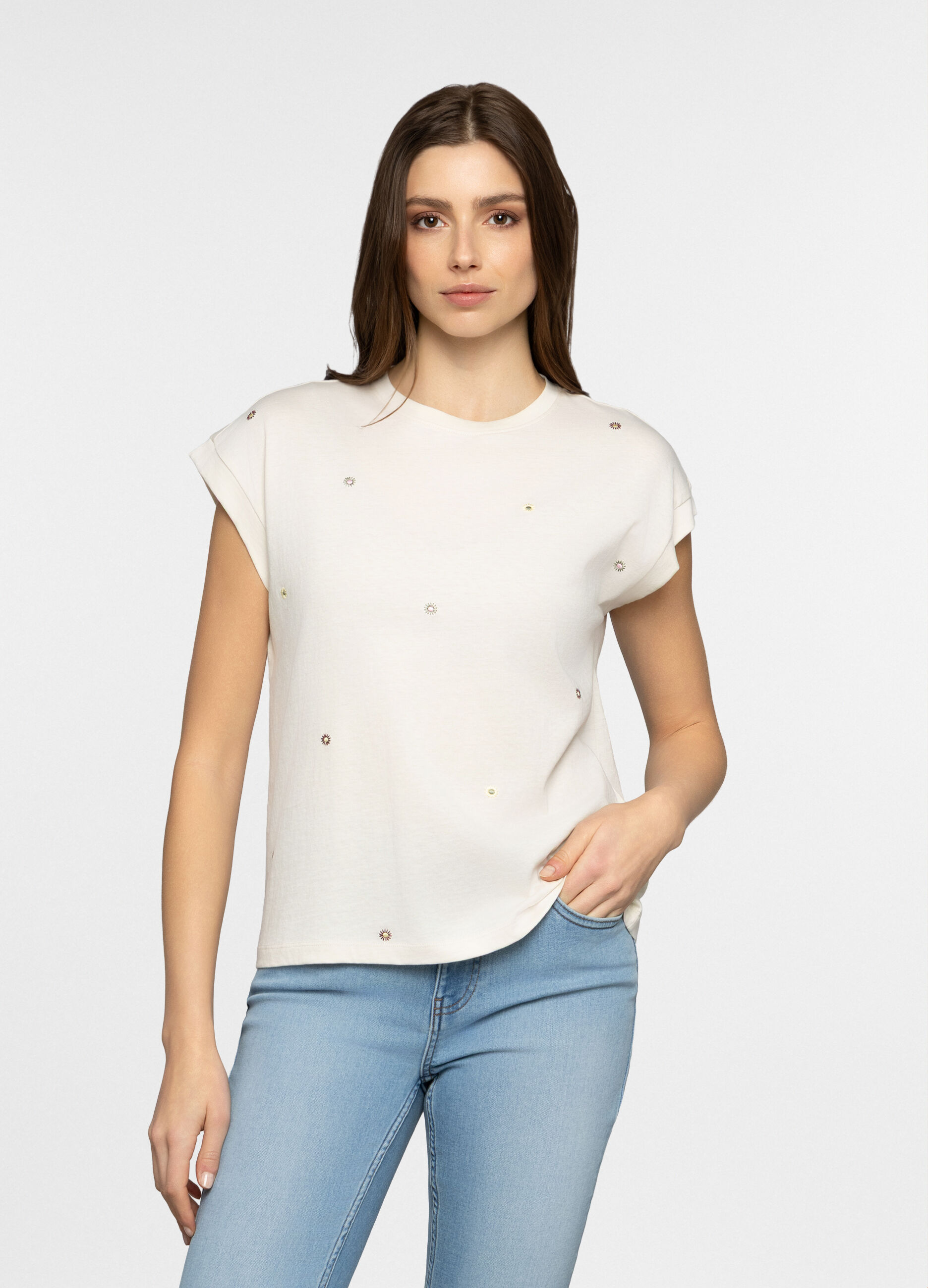 T-shirt girocollo donna _0