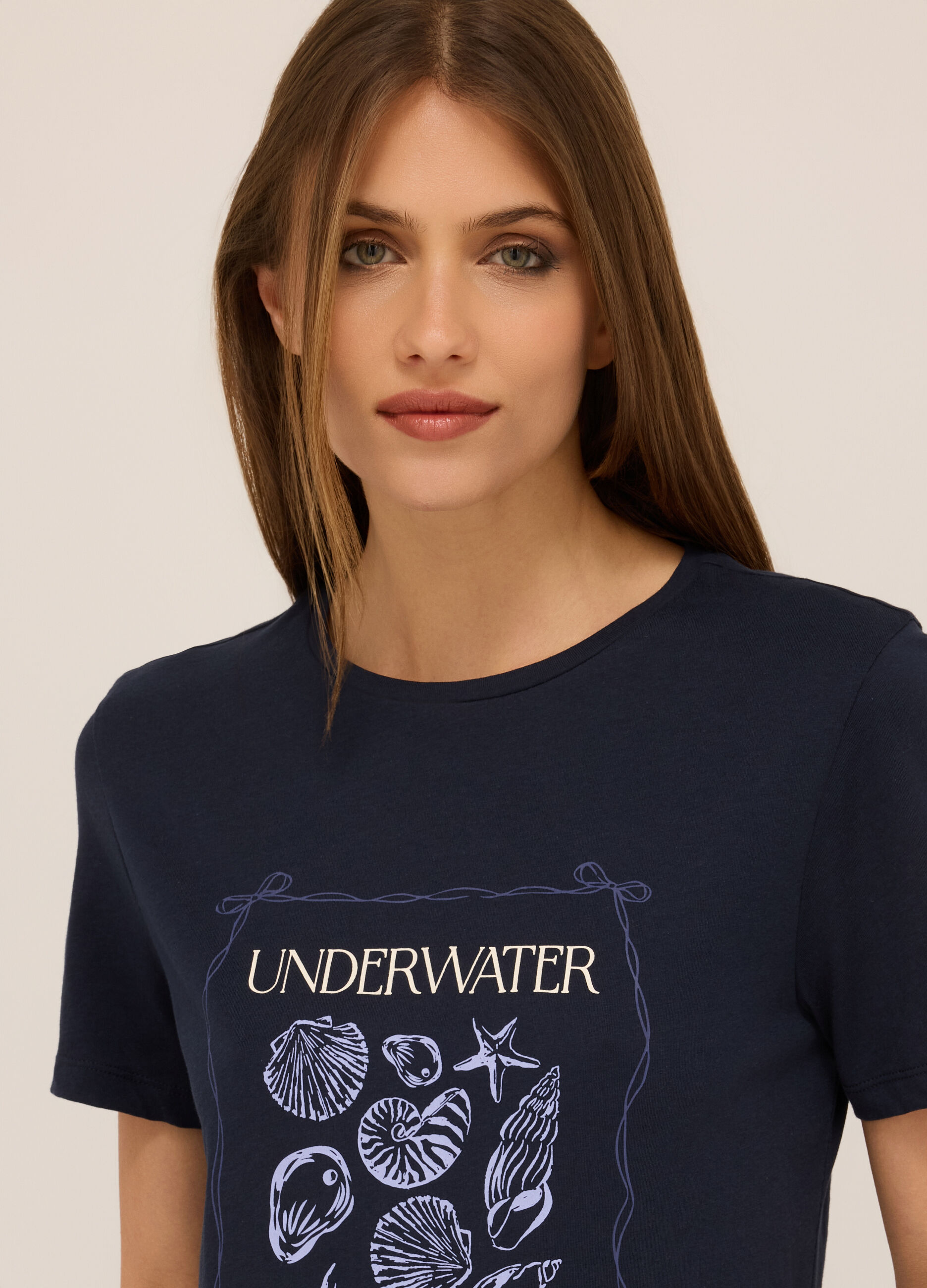 T-shirt in jersey di puro cotone donna_2