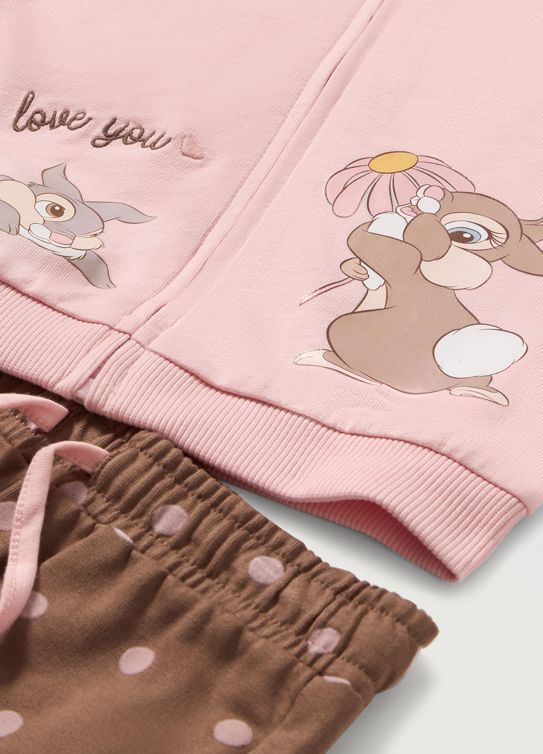 Jogging set in french terry di puro cotone neonata_1