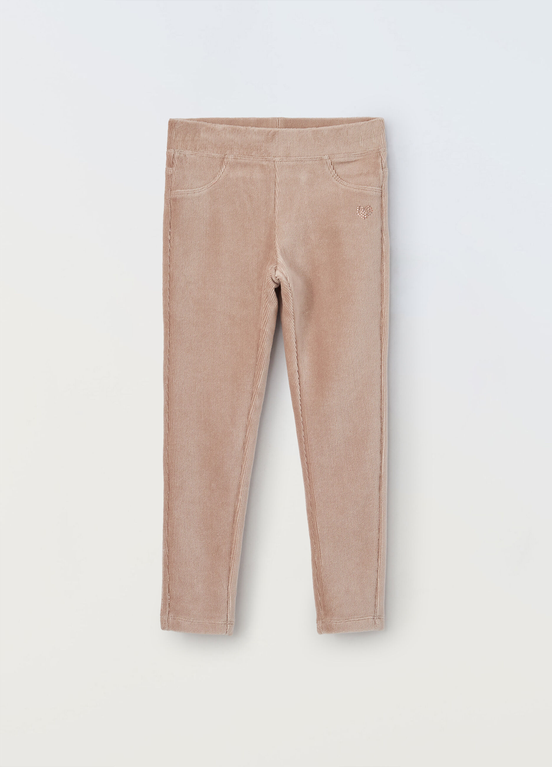 Treggings in ciniglia di misto cotone bambina_0